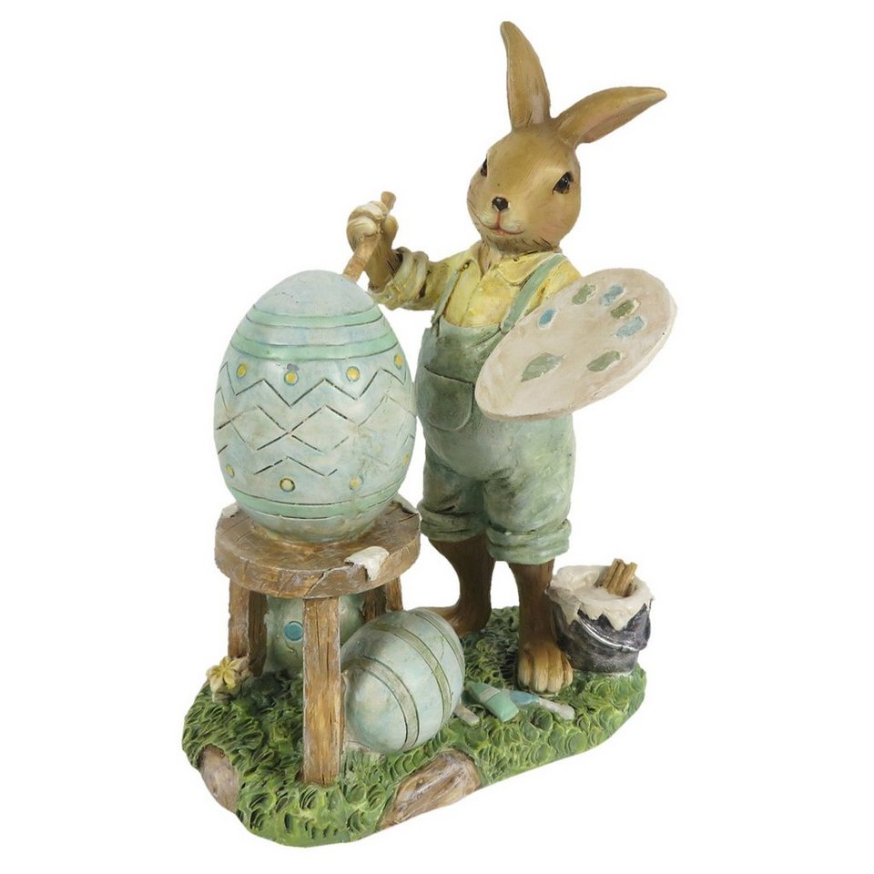 Clayre & Eef Dekofigur Clayre & Eef Osterhase Osterdeko Hasenjunge Bemalen  Ostern 11x7x15 cm