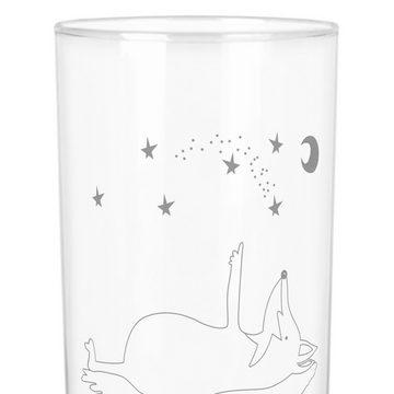 Mr. & Mrs. Panda Glas 200 ml Fuchs Sterne - Transparent - Geschenk, Spruch schön, entspannt, Premium Glas, Liebevolle Gravur