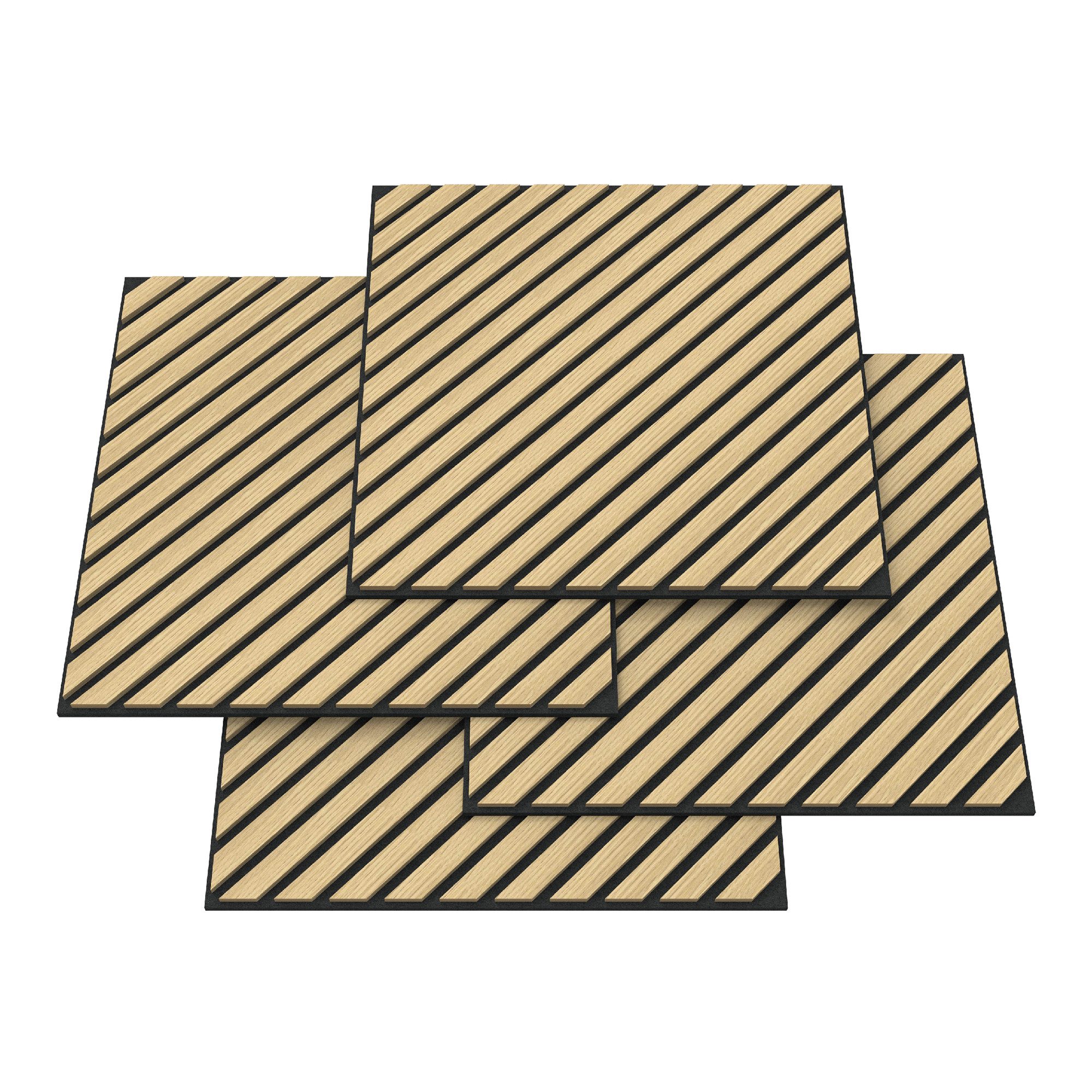 neu.holz 3D Wandpaneel, BxL: 60x60 cm, (Set, 8-tlg) »Vang« mit diagonalen Lamellen 60x60 cm Eichenoptik
