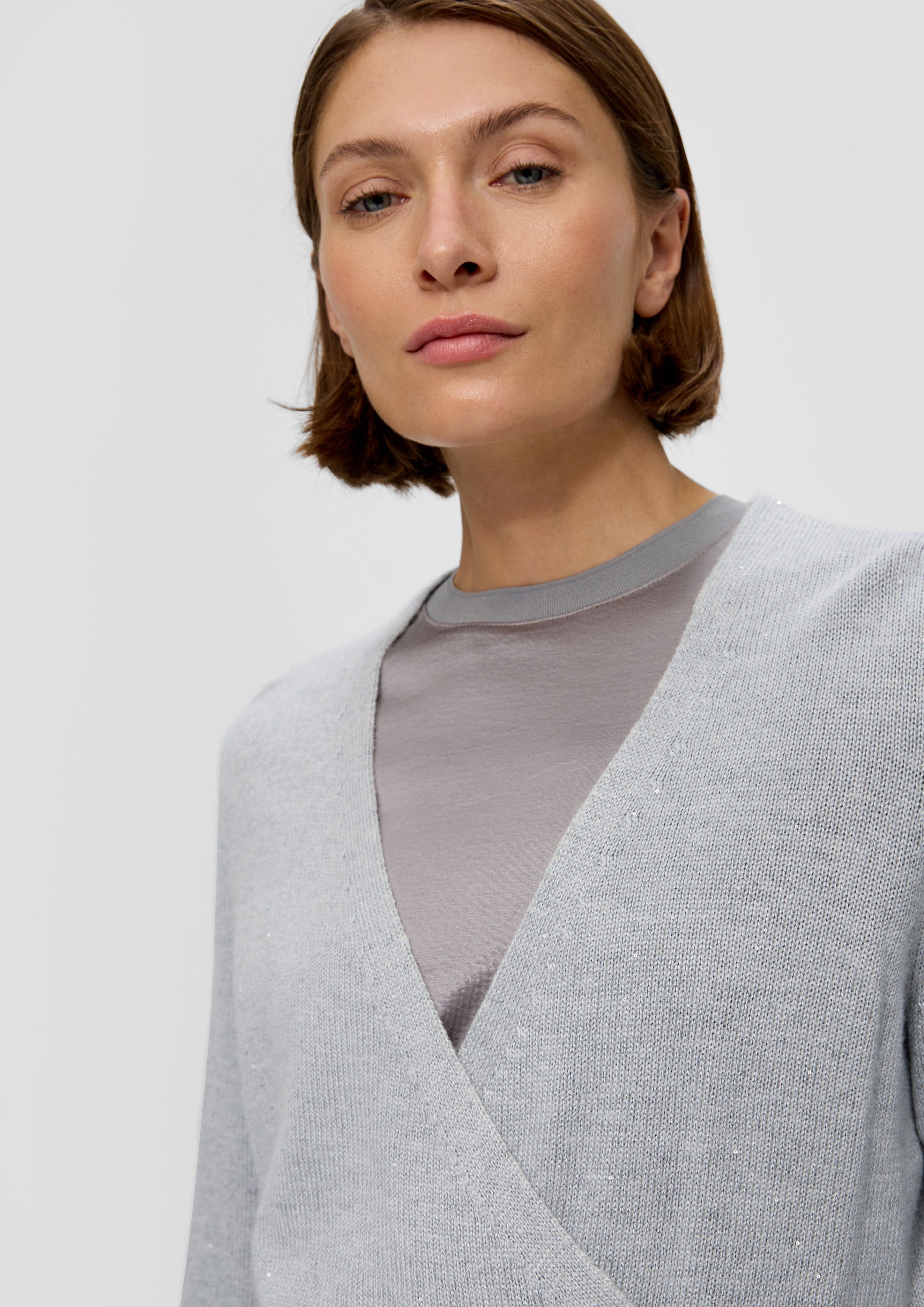 s.Oliver BLACK LABEL Strickpullover in Wickel-Optik