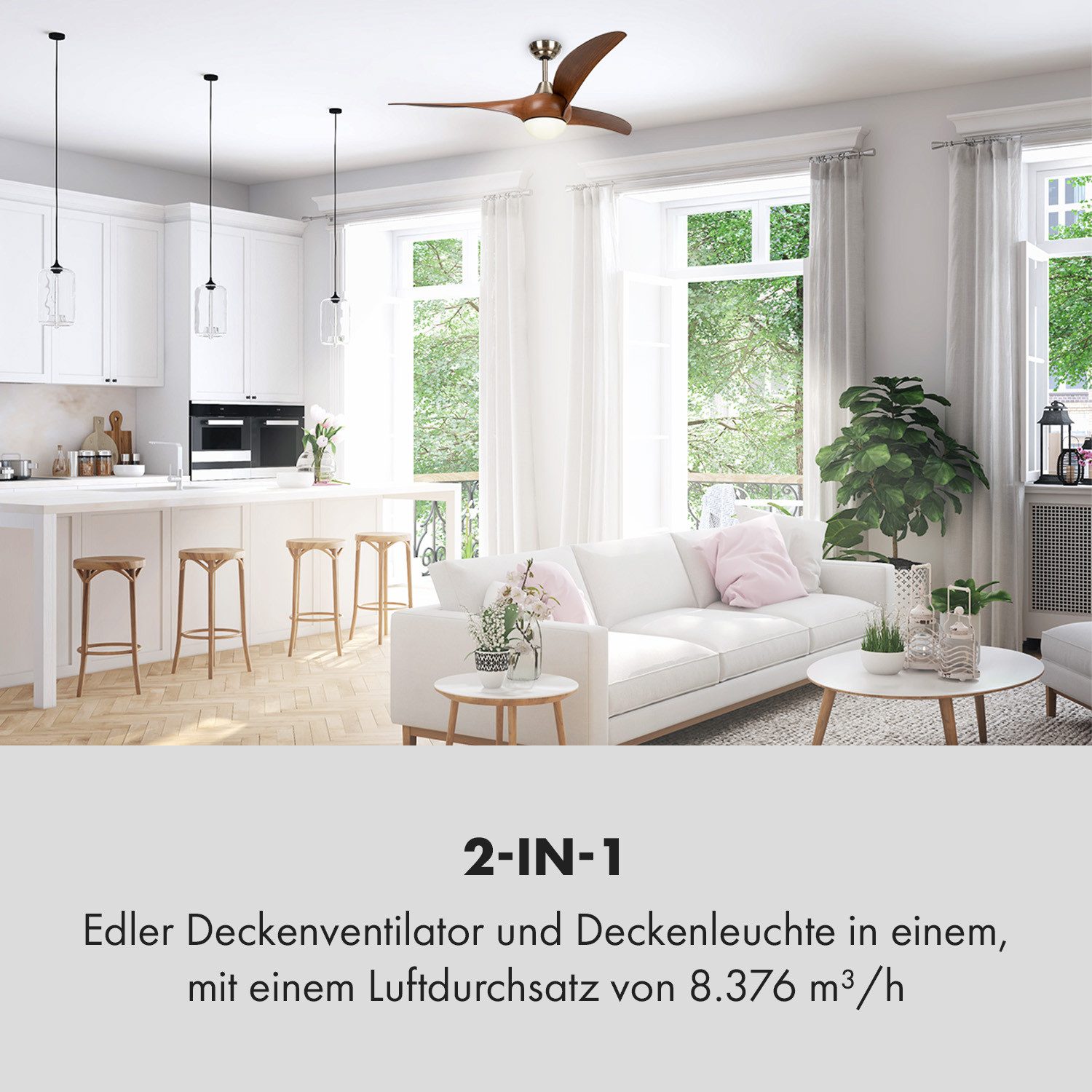 Klarstein Bodenventilator Monteverde Deckenventilator Deckenleuchte, Ventil günstig online kaufen