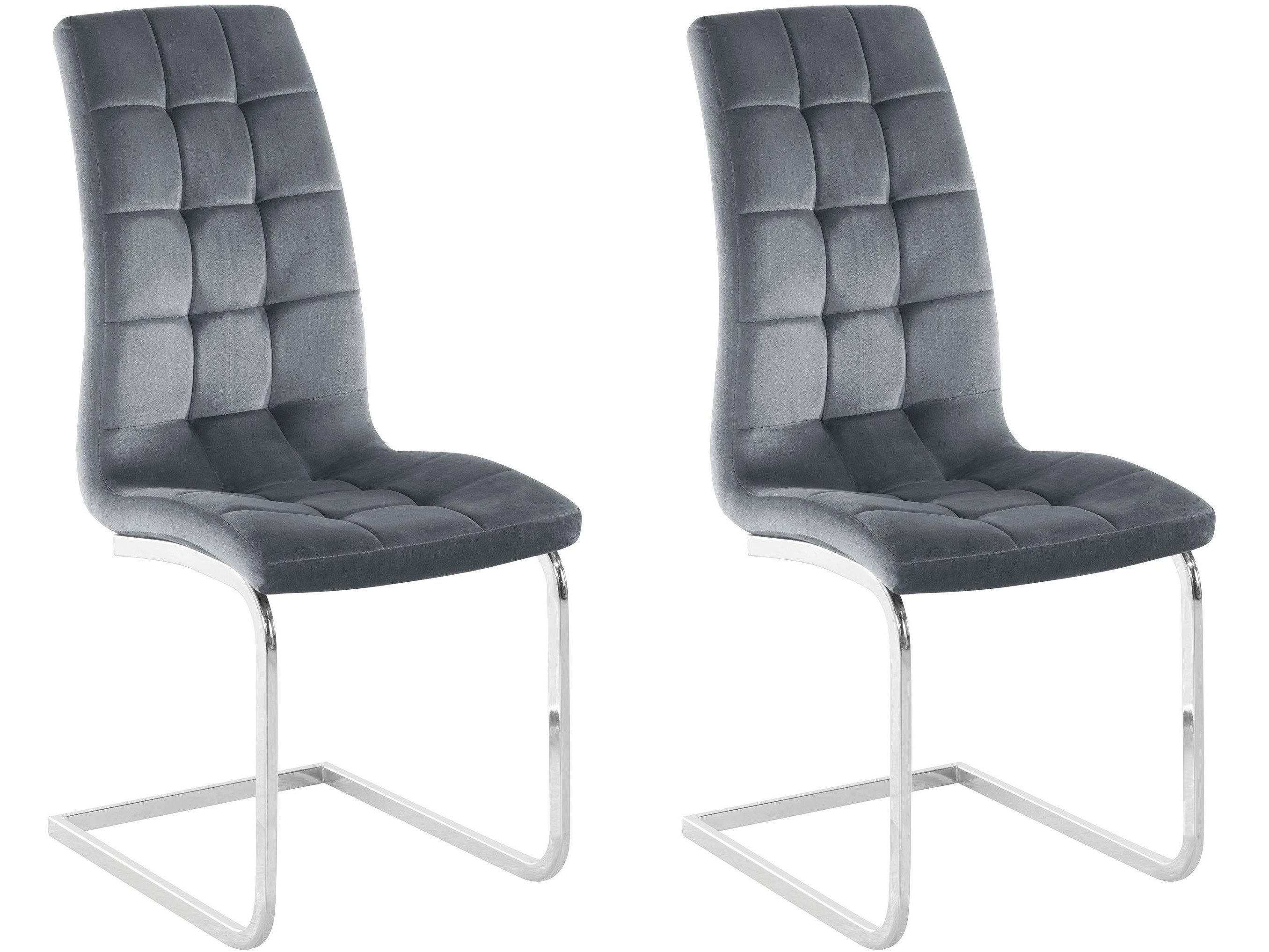 loft24 Freischwinger Bruno (2er-Set, 2 St), Esszimmerstuhl modern, Stuhlset, Küchenstuhl, Samtoptik