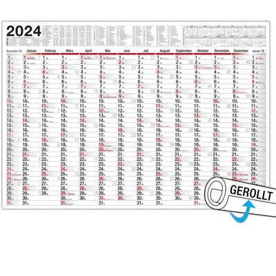 TOBJA Wandkalender B1 Plakatkalender 2024 Wandkalender Kalender [gerollt], XXL Jahreskalender 2024 Bürokalender Planer