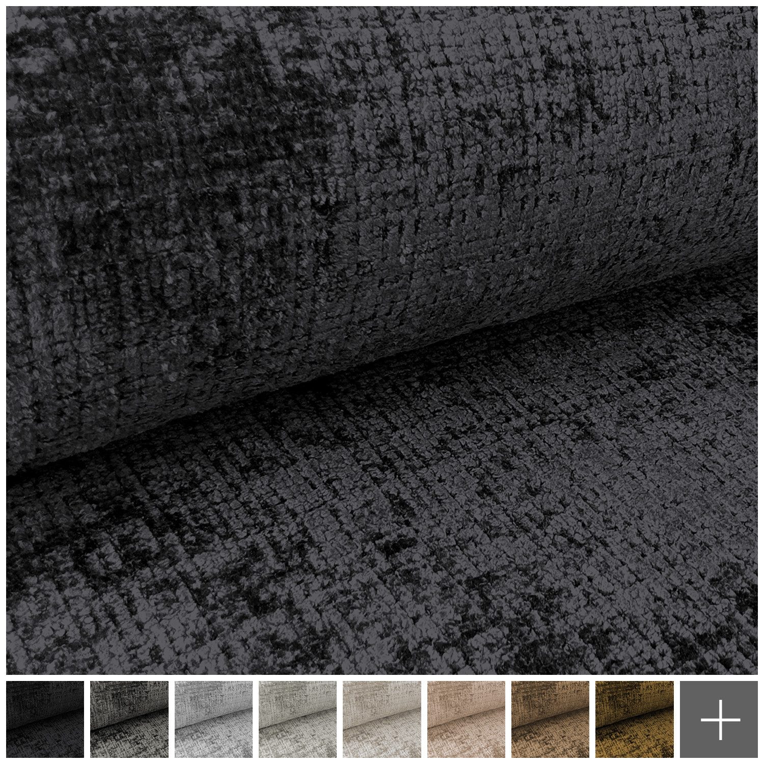 novely® Stoff CRETA Chenille-Stoff Polsterstoff Möbelstoff Bezugsstoff, Meterware, 1lfm