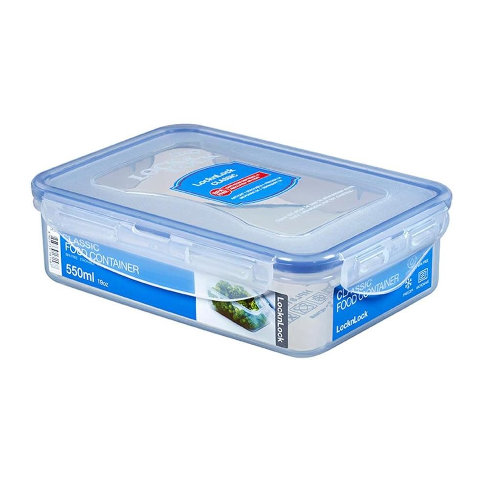 LocknLock Vorratsdose PP classics rectangular 550ml, 4-fach-Verschluss, Doppelkammer-Dichtung, stapelbar, BPA-frei
