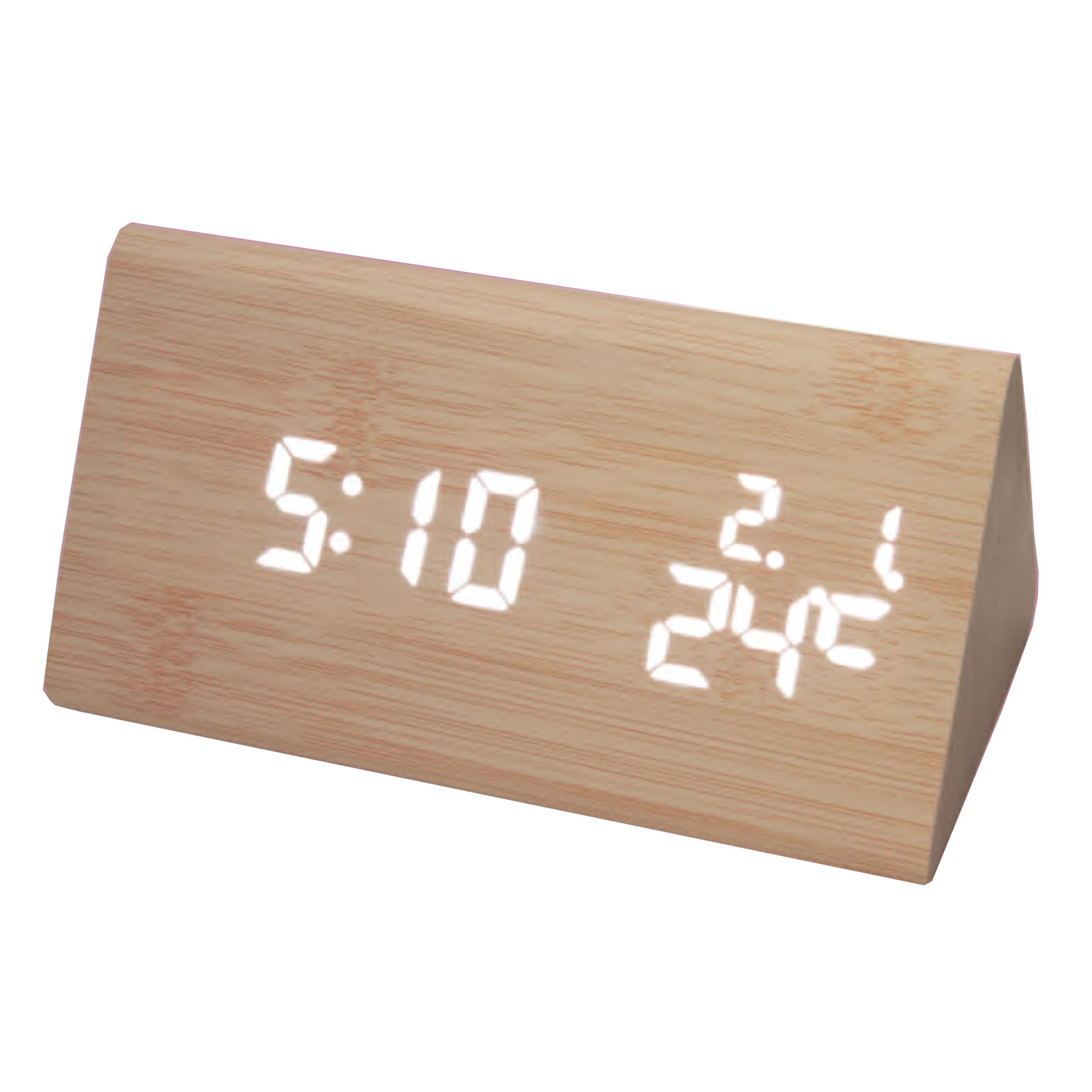 Miraval Uhr Digitale Tischuhr Holz mit USB