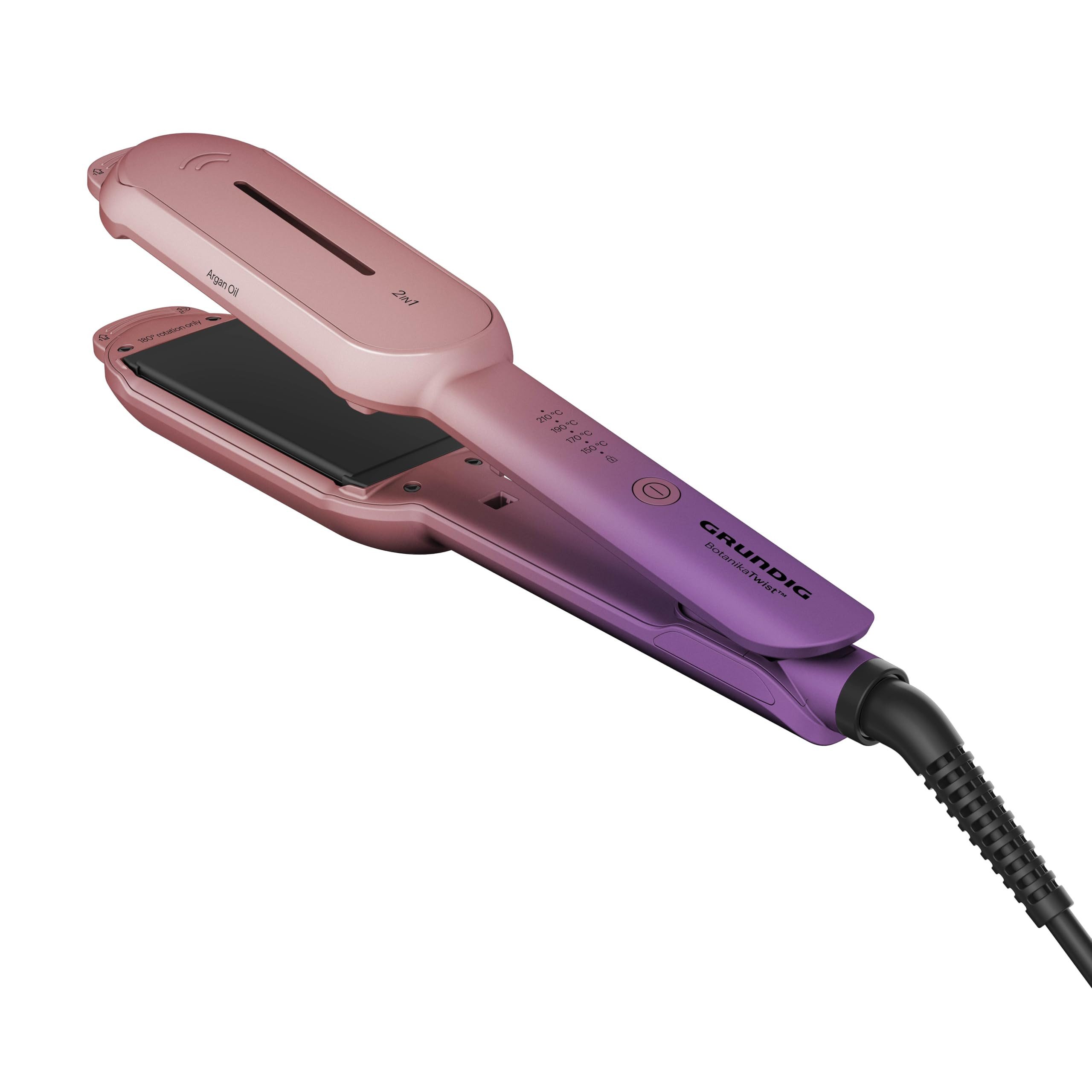 Grundig Glätteisen HS 8331 BotanikaTwist, 2-in-1 Haarstyler mit Keramikbeschichtung und Arganöl