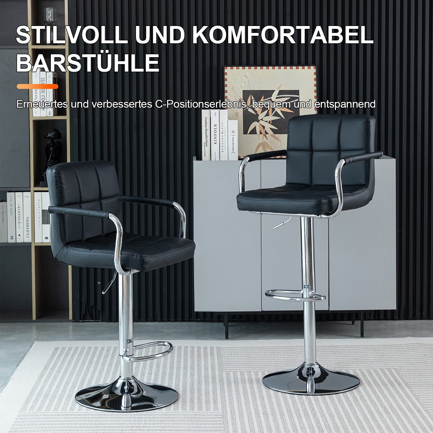 FOXSPORT Barhocker Höhenverstellbar, Höhenverstellbar, um 360° drehbar günstig online kaufen