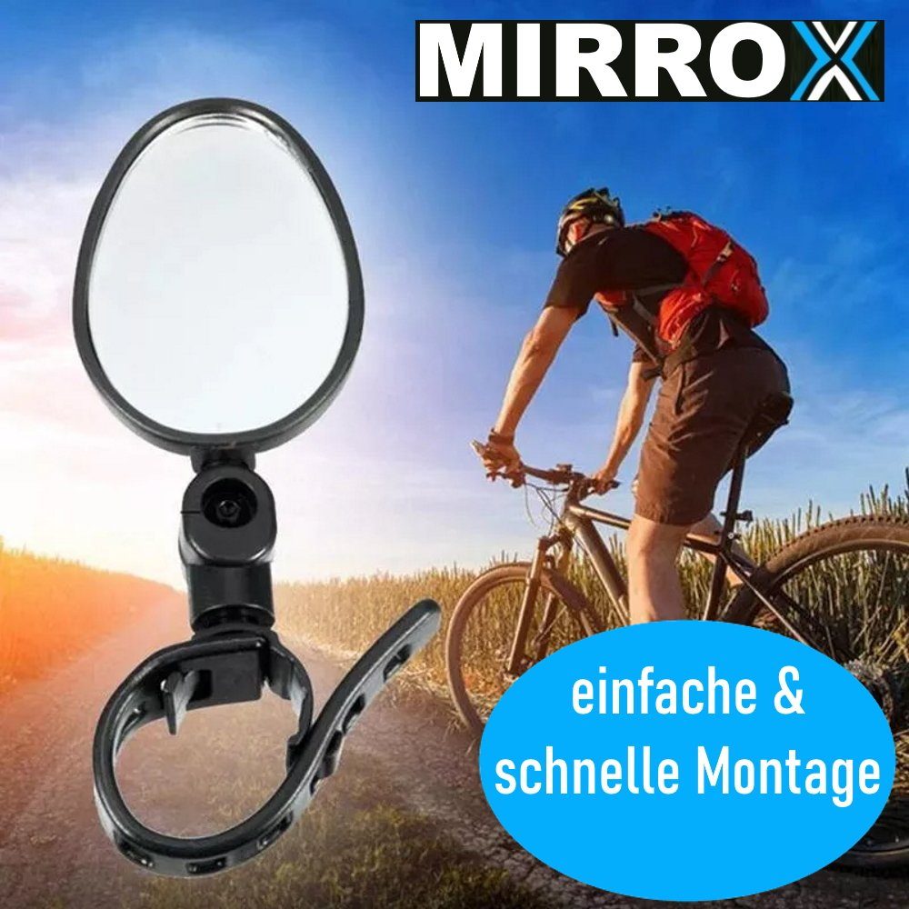 MAVURA Spiegel Verstellbar Fahrrad Lenker, MIRROX für Universal Rückspiegel eBike Bike 360° Fahrradspiegel