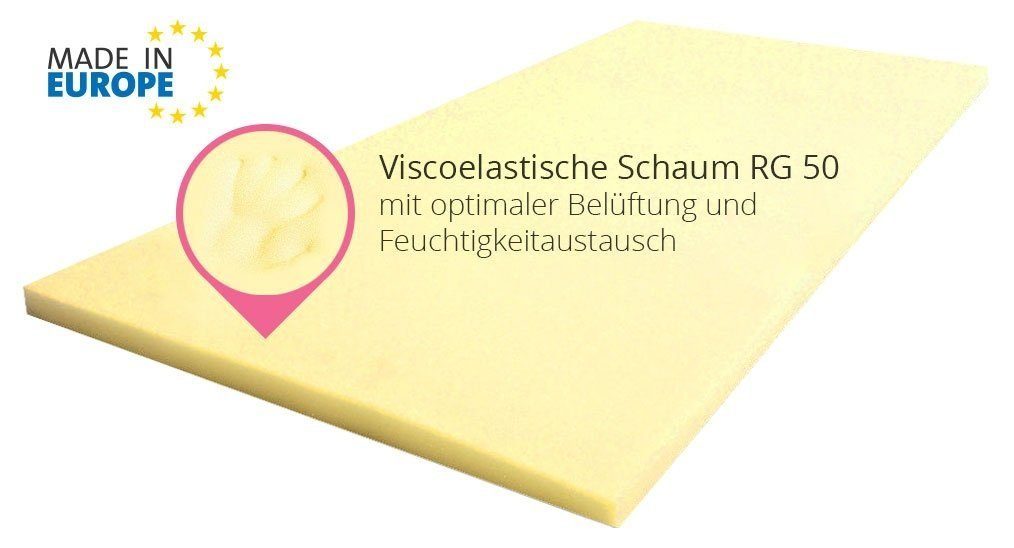 Visco-Matratze Visco-Matratze Topper 4 cm – Orthopädisch, RG 50, Viskose-Bezug, H2,5, Best for You, 4 cm hoch, (Set, 2-tlg)