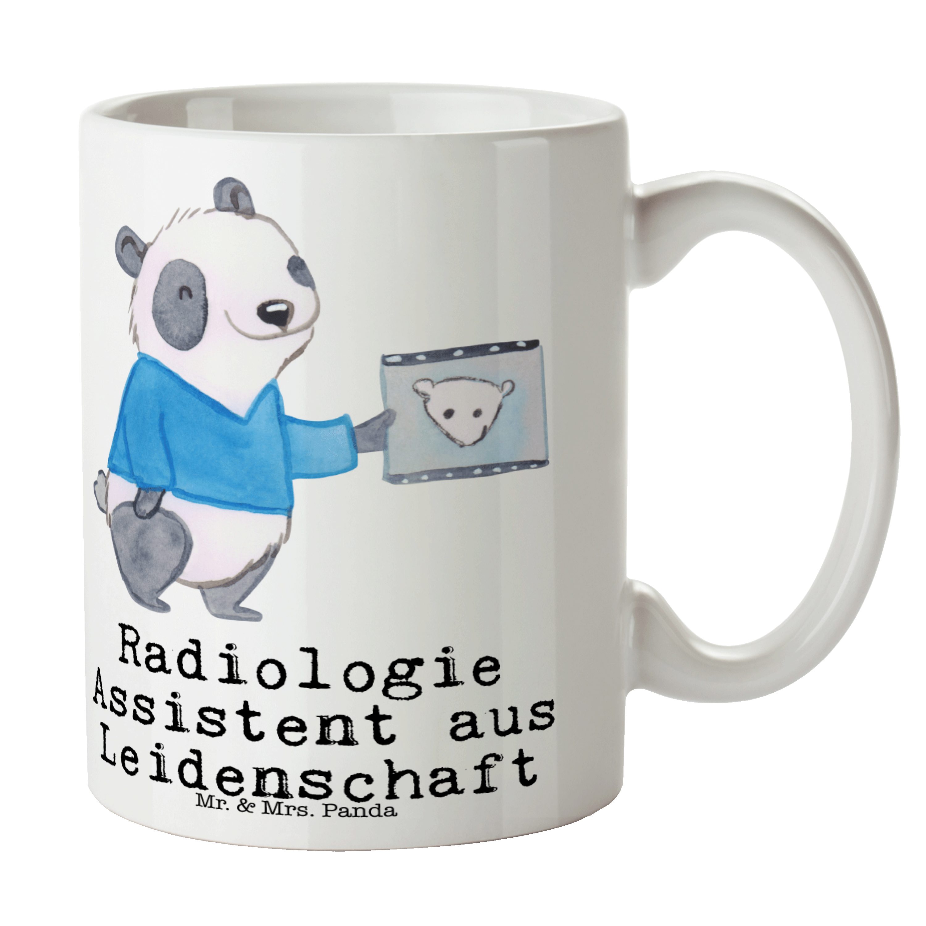 Mr. & Mrs. Panda Tasse Radiologie Assistent aus Leidenschaft - Weiß - Geschenk, Tasse, Kolle, Keramik