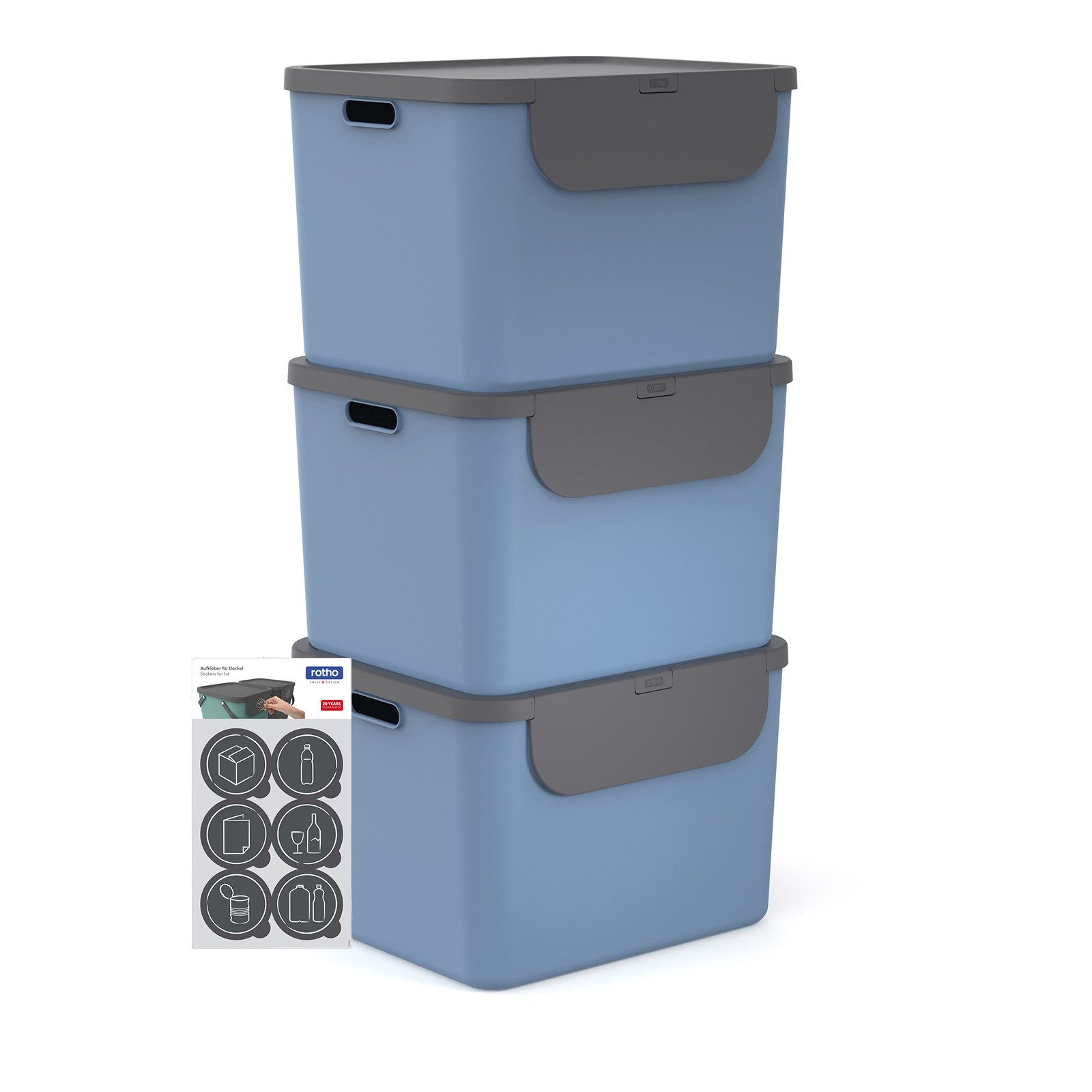 Mülltrennsystem Albula Mülleimer 55l mit Frontklappe für die Küche – Recycling System