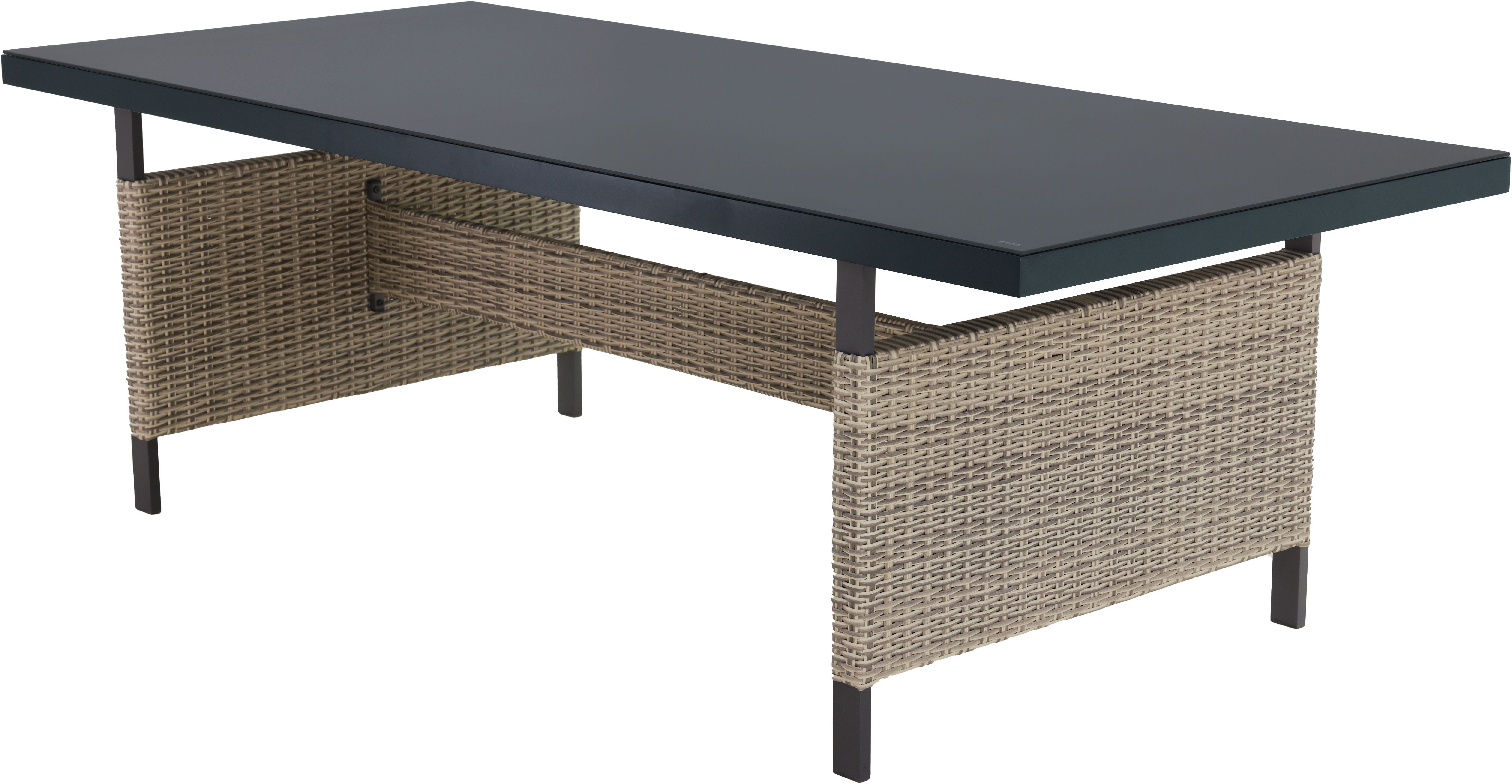 KONIFERA Garten-Essgruppe New Monaco, (Set, 17-tlg., 8x Sessel, 8x Auflagen, 1x Tisch), bestehend aus 8 Stühlen, 8 Sitzauflagen und 1 Tisch
