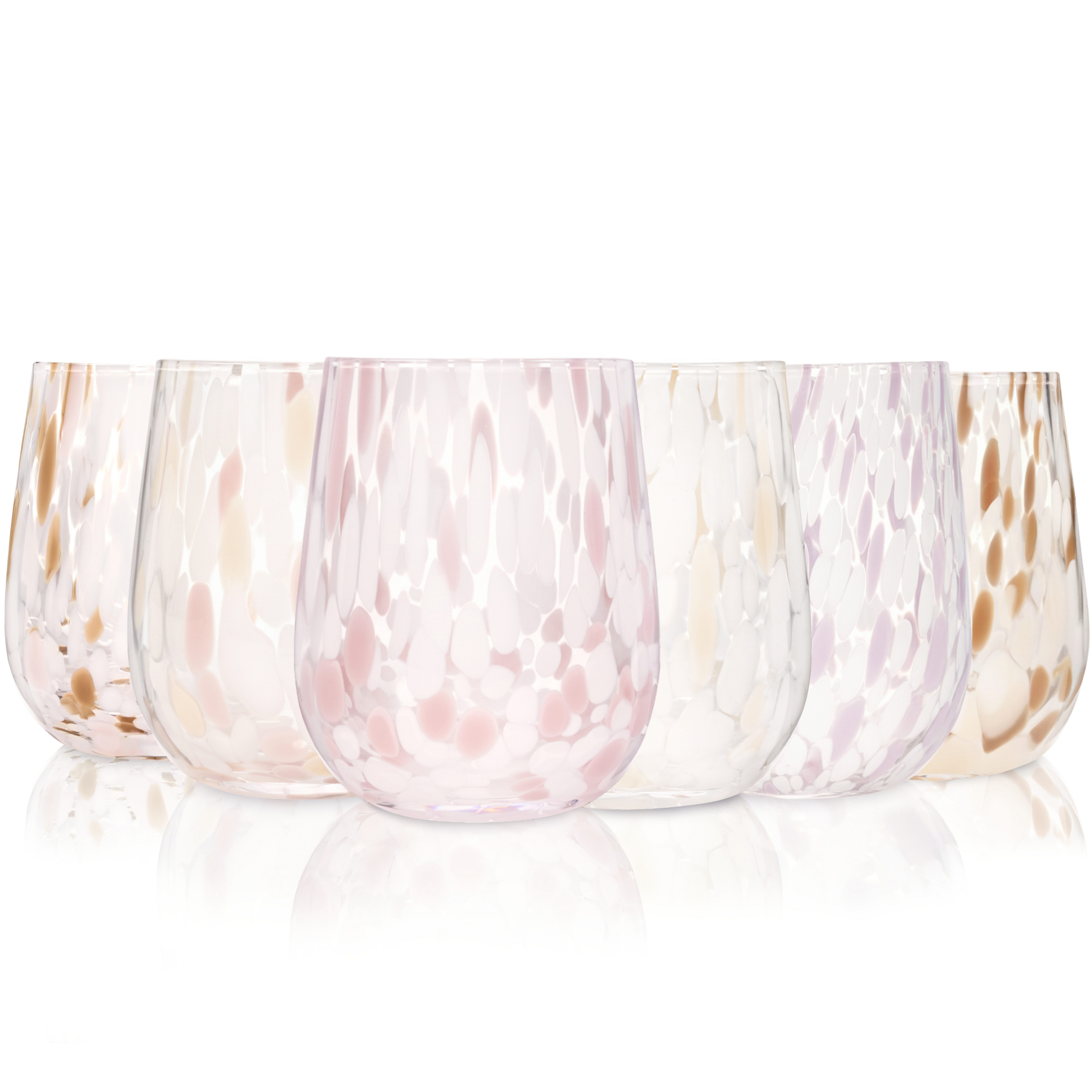 SÄNGER Gläser-Set Bunt, 6-tlg., Glas, 6x Trinkgläser Curacao mit Punkten, Füllmenge 320ml, mehrfarbig