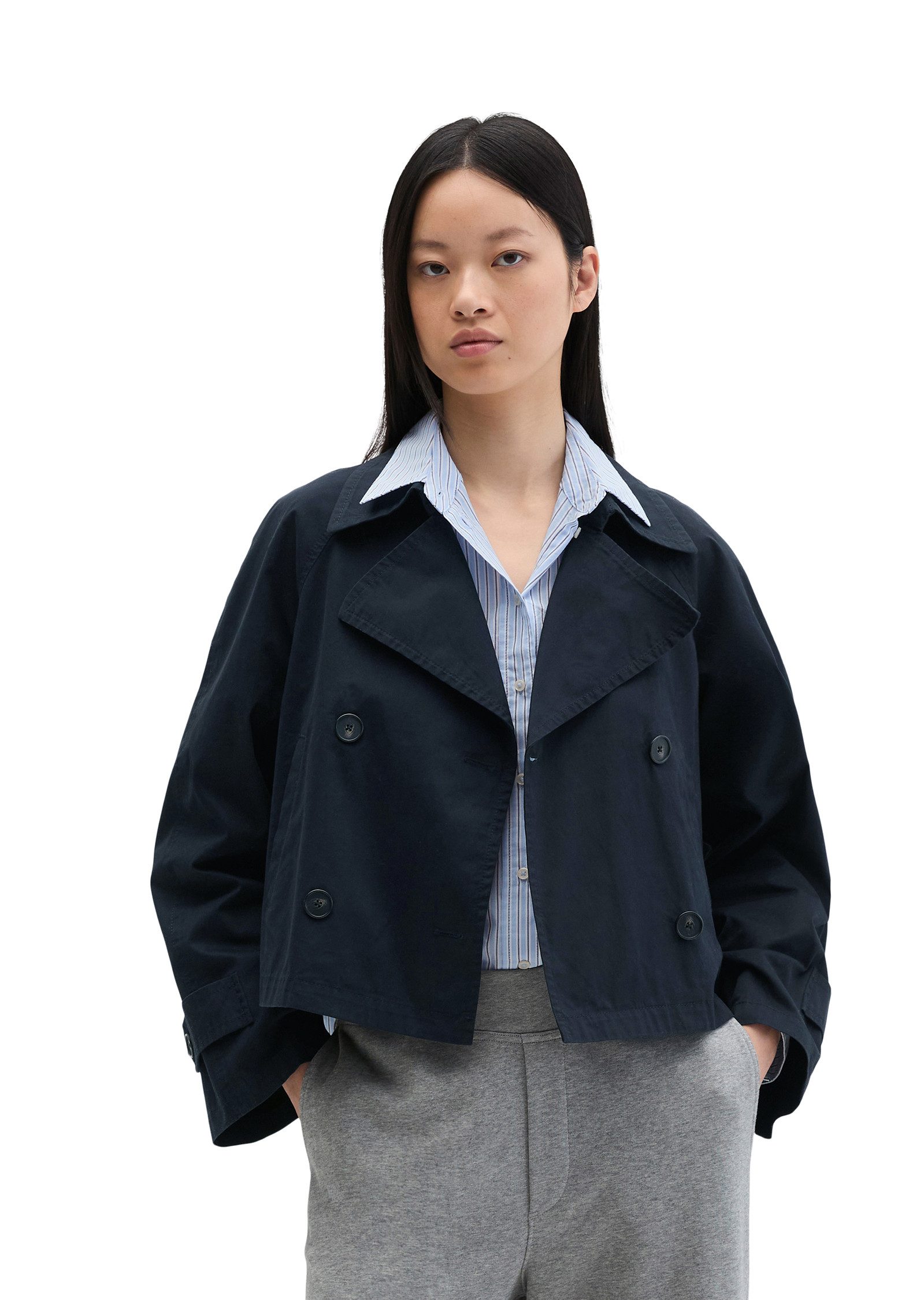Marc O'Polo Kurzjacke Trenchjacke relaxed aus Organic Cotton-Twill günstig online kaufen
