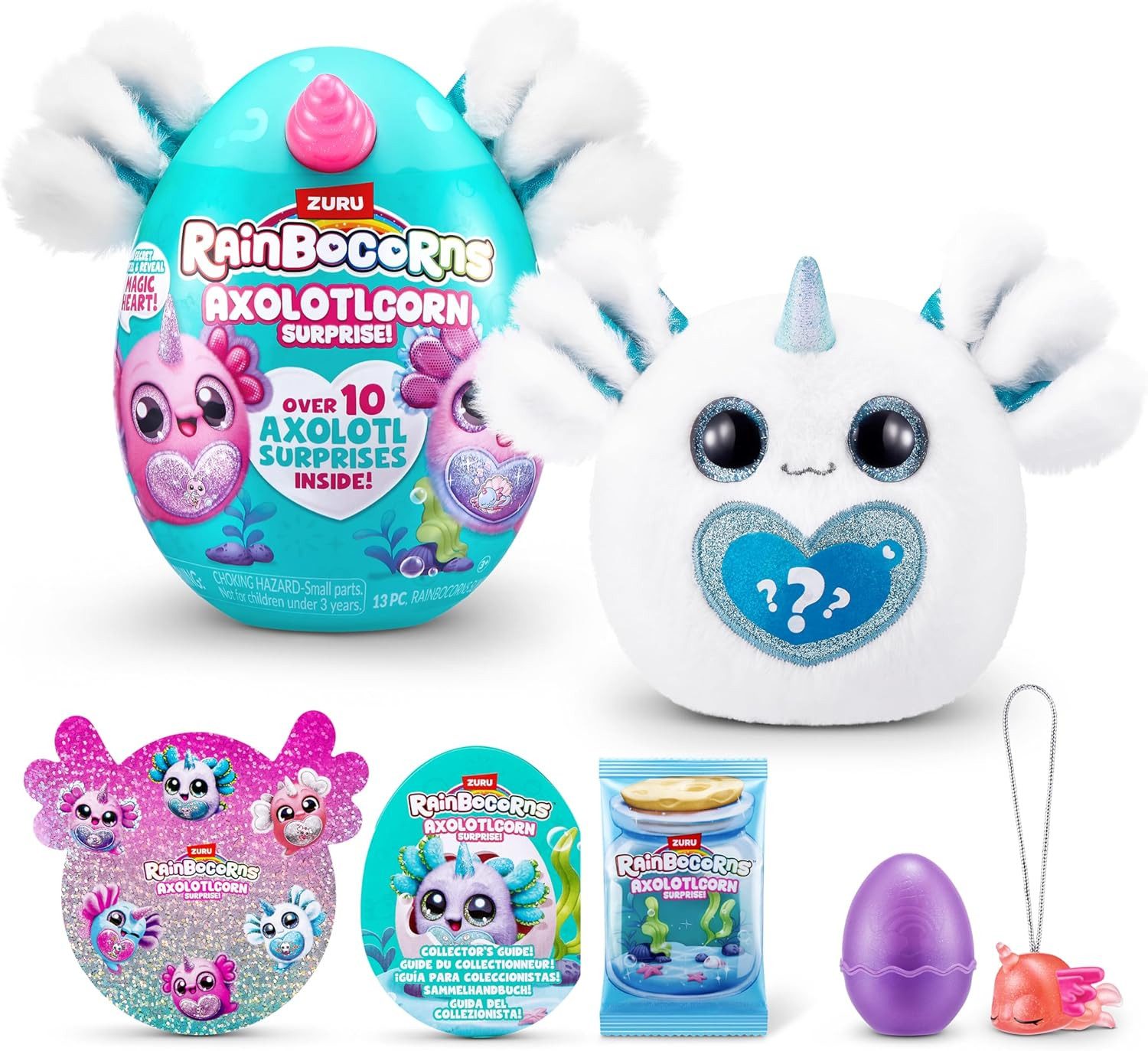 ZURU Plüschfigur ZURU 92120B - Rainbocorns Axolotlcorn Surprise - Axolotl Icepuff