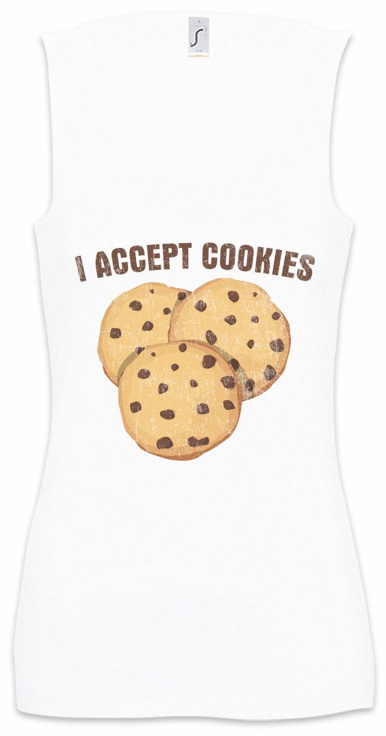 Tanktop I Accept Cookies Ärmelloses Damen T-Shirt Fun Binary Code Binär World