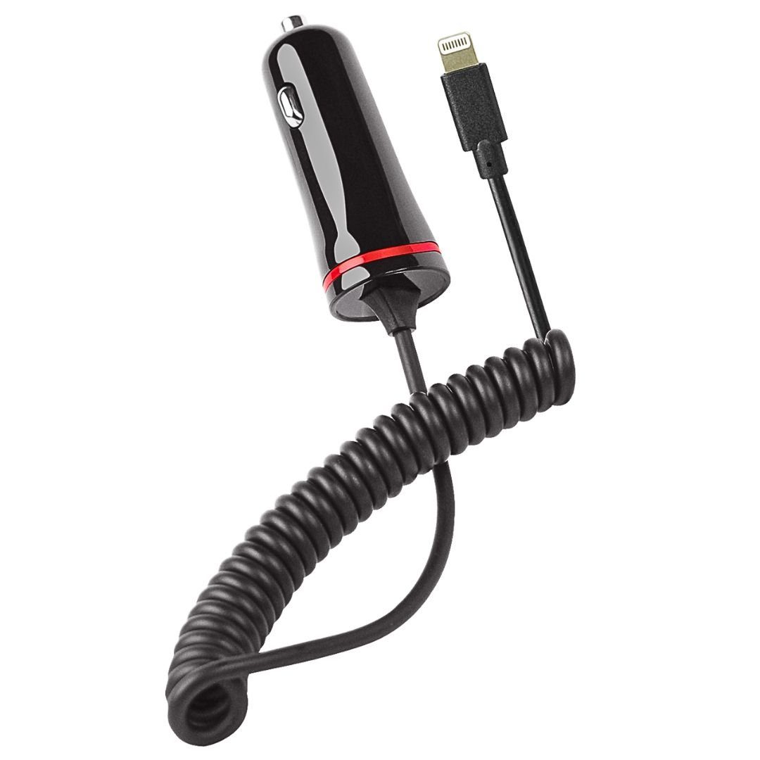 fontastic Kfz-Ladekabel Lightning 1A Smartphone-Ladegerät (Zigarettenanzünder-Lader für Smartphones)