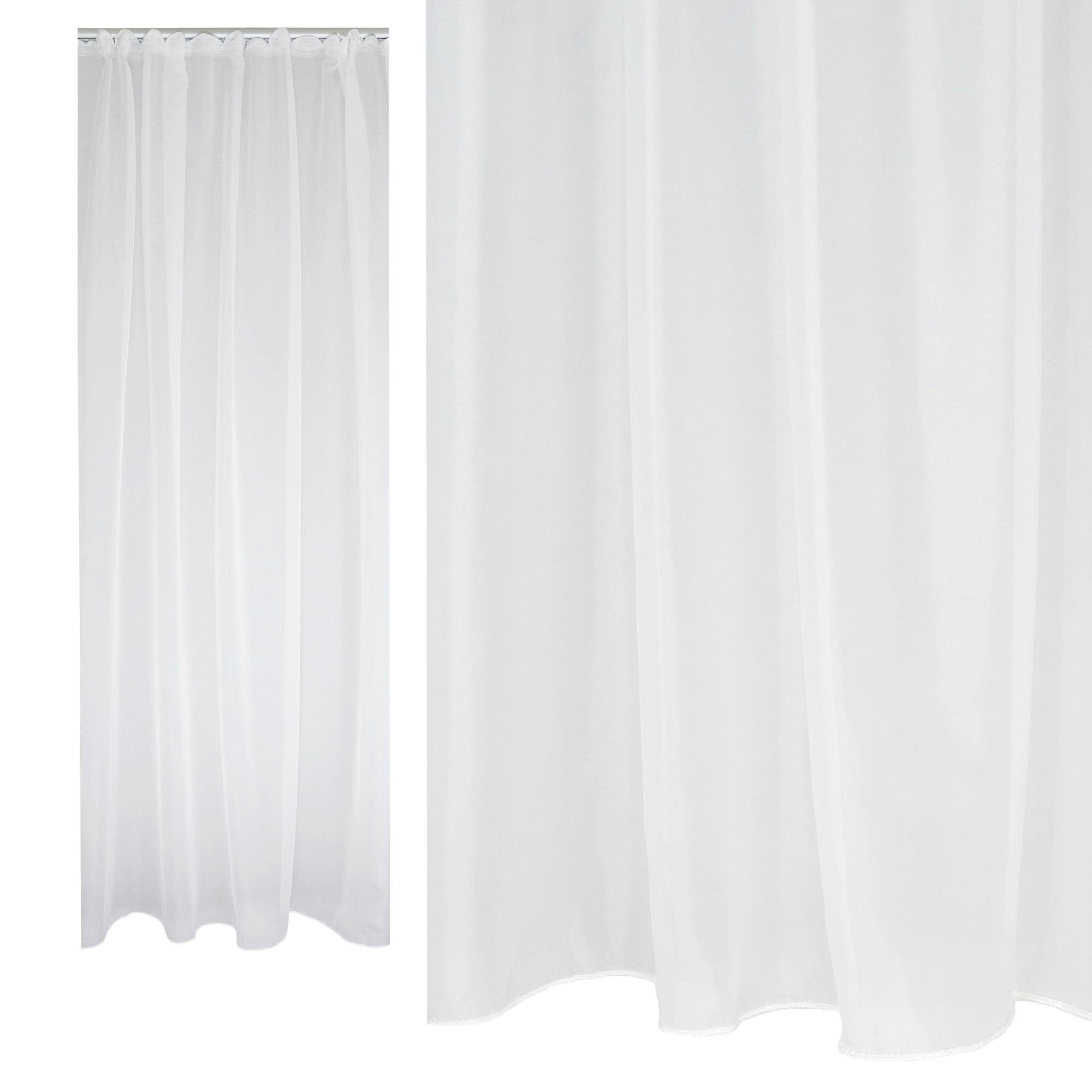 Haus und Deko Gardine Voile Dekoschal Gardine Emotion weiß Organza Vorhang günstig online kaufen