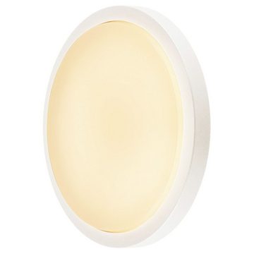 SLV LED Deckenleuchte Runde LED Deckenleuchte Ainos, 3000 K, weiß, ohne Sensor, keine Angabe, Leuchtmittel enthalten: Ja, fest verbaut, LED, warmweiss, Deckenlampe, Deckenbeleuchtung, Deckenlicht