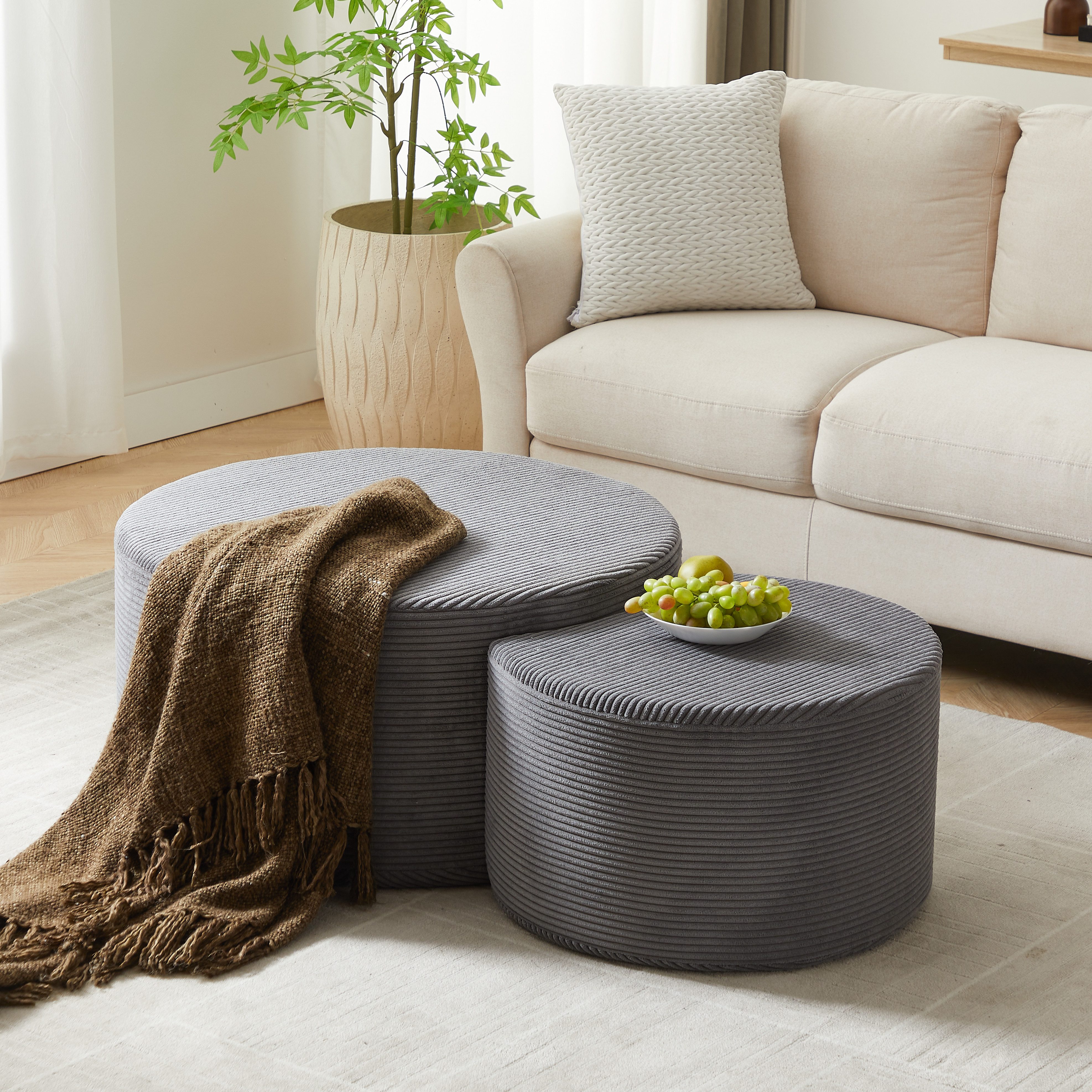 OKWISH Couchtisch Moderner runder Kaffeetisch aus günstig online kaufen