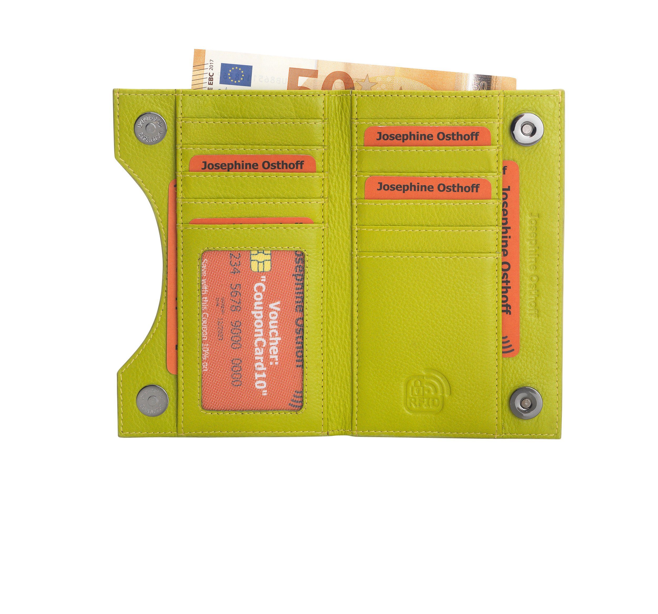 Josephine Osthoff Brieftasche Hamburg Geldbörse flach limone