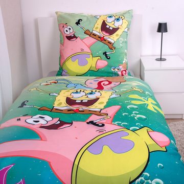 Bettwäsche Spongebob, Sponge Bob, Renforcé, 2 teilig, mit tollem Motiv