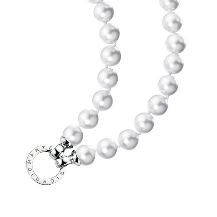 GIORGIO MARTELLO MILANO Perlenkette Muschelkern Perlen Ringverschluss Silber 925