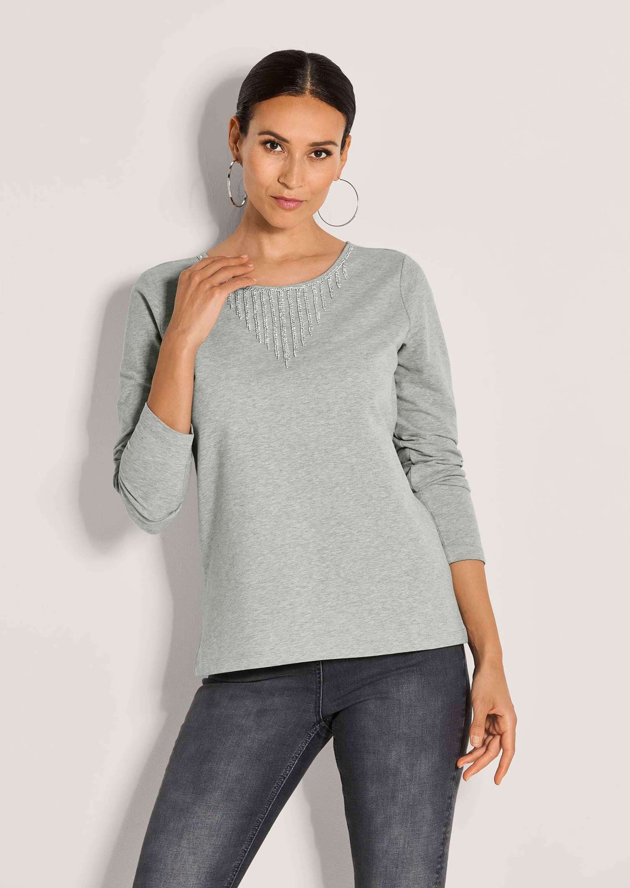 MADELEINE Langarmshirt Glamouröser Pullover, Strassakzente Rundhals-Shirt m günstig online kaufen