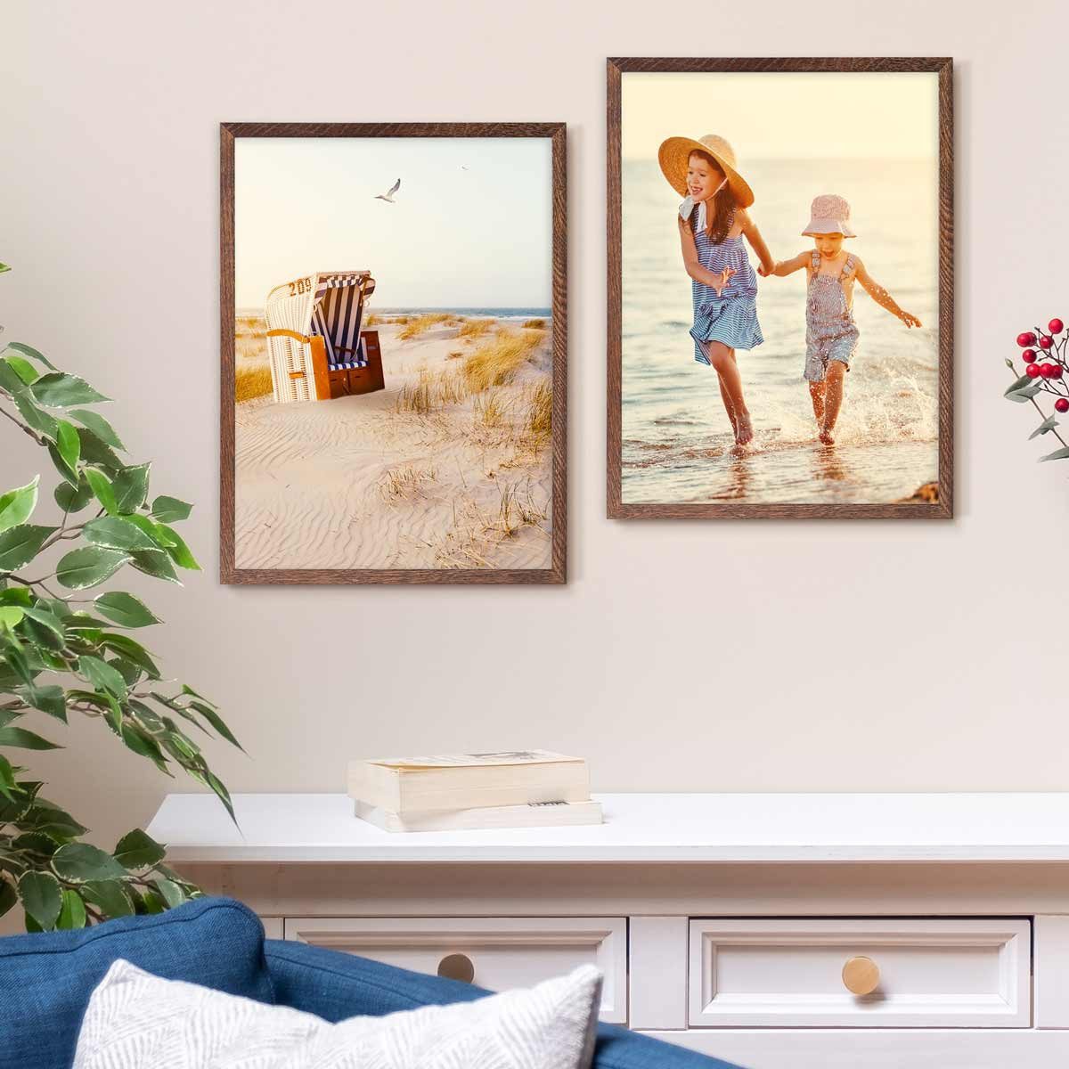 PHOTOLINI Bilderrahmen 2er Set Massivholz-Rahmen Modern günstig online kaufen