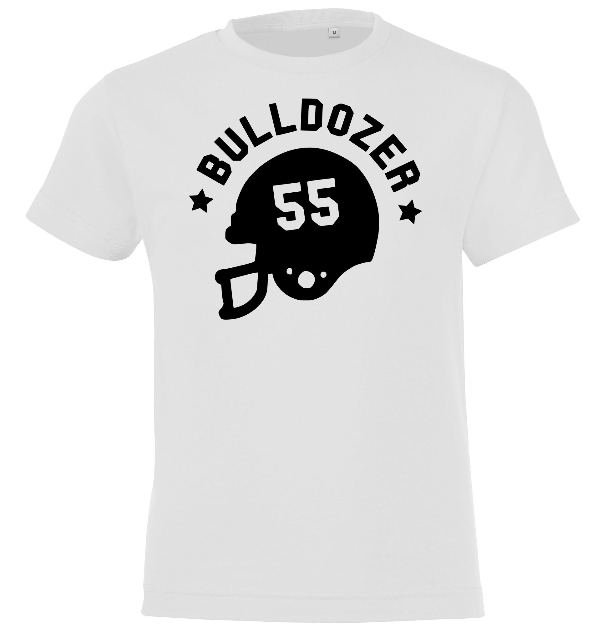 Youth Designz T-Shirt Bulldozer Kinder T-Shirt mit trendigem Frontprint Weiss