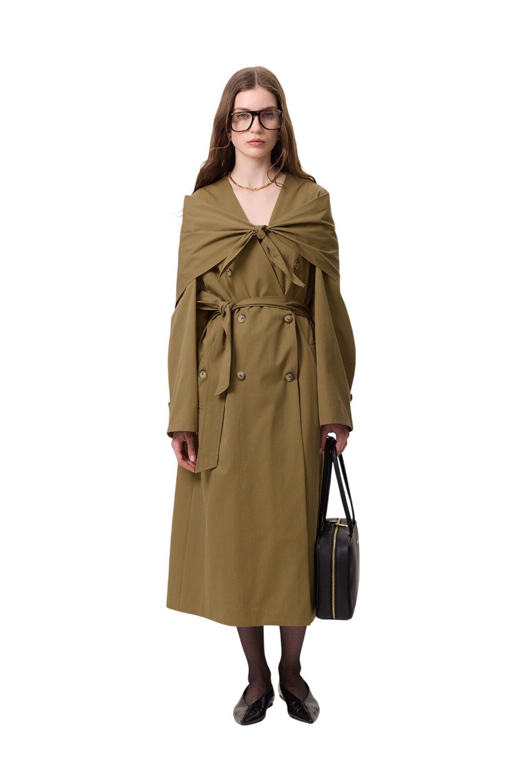 MANUKA Trenchcoat CREME-TRENCH-COAT MIT SCHAL-DETAIL-DESIGN.
