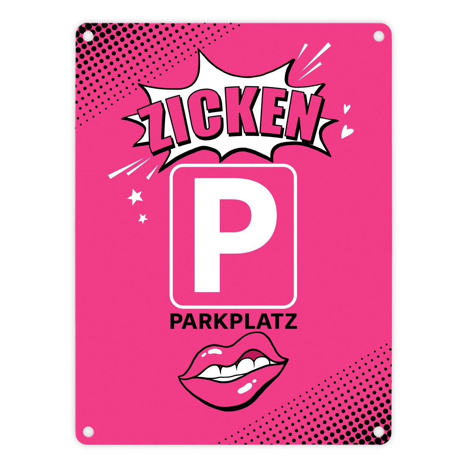 Metallschild Zicke Metallschild in 15x20 cm mit Spruch Zicken Parkplatz