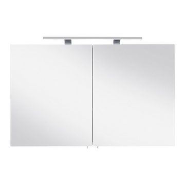 Lomadox Spiegelschrank LAGOS-02 Badmöbel 100cm weiß inkl. LED-Lampe, B x H x T ca. 100 x 62 x 16,6cm
