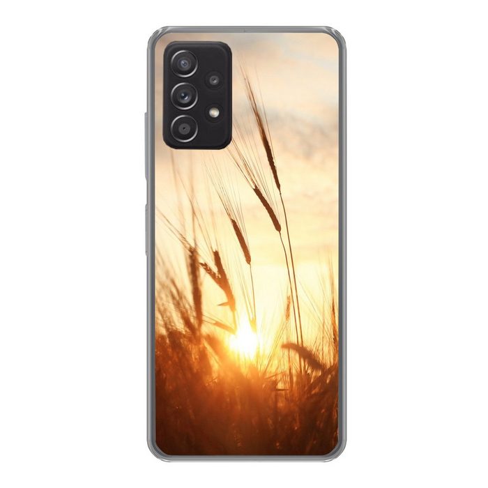 MuchoWow Handyhülle Schilf - Gras - Sonnenuntergang - Natur - Horizont Handyhülle Telefonhülle Samsung Galaxy A33