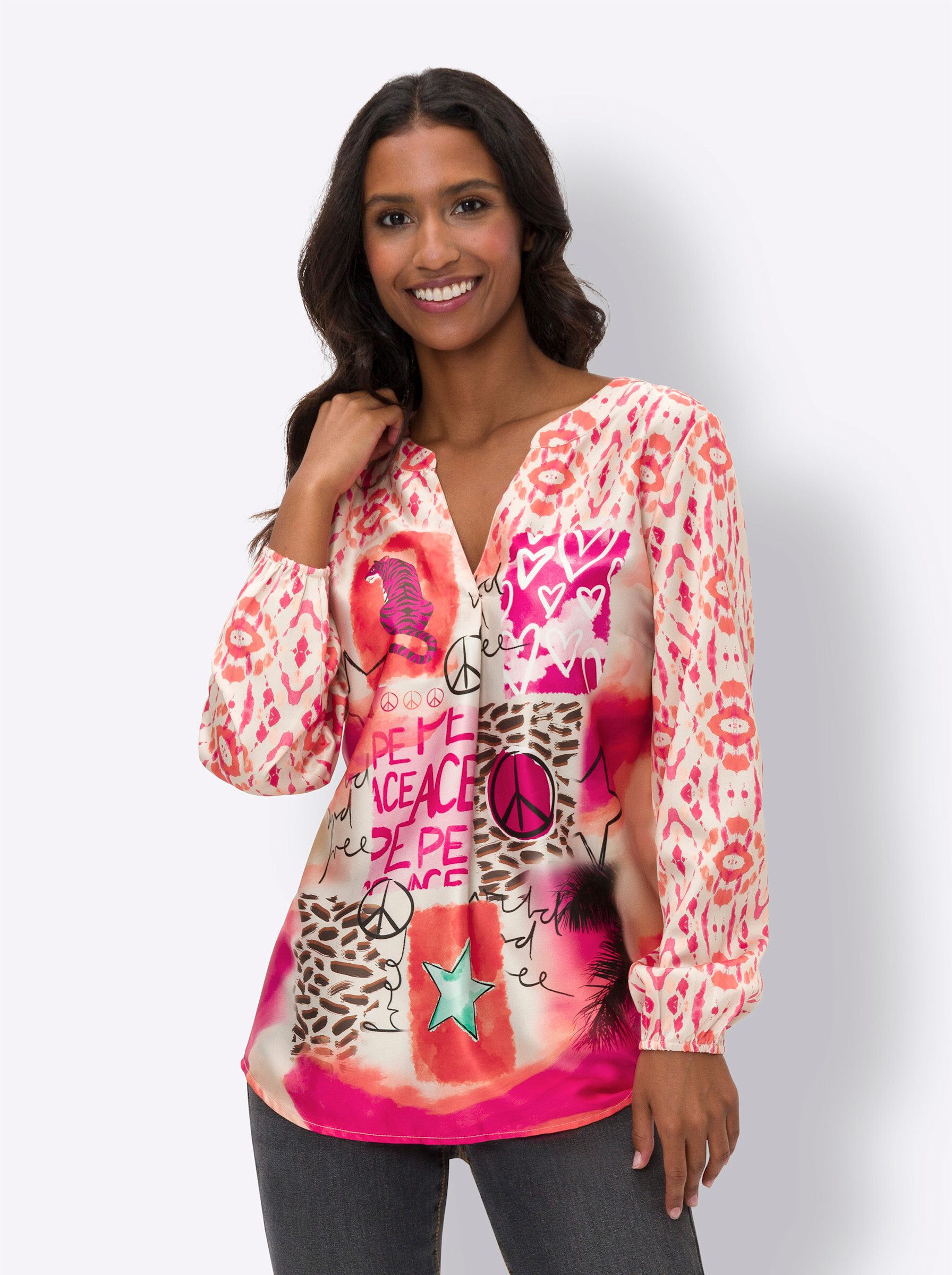 heine Klassische Bluse Druckbluse . günstig online kaufen