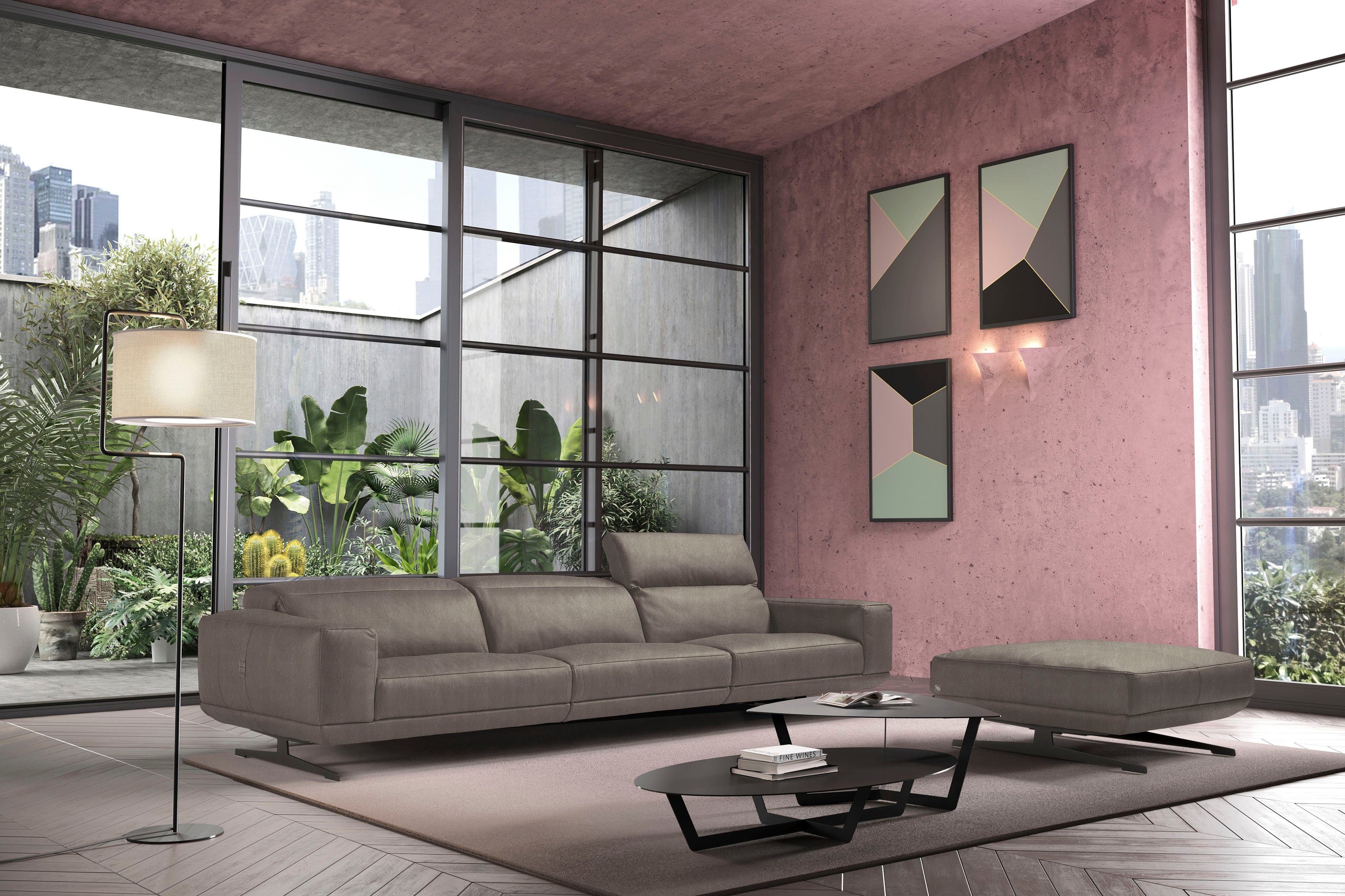Egoitaliano 3-Sitzer Gloria, super bequem, hochwertige Verarbeitung, edles Design, Megasofa, beidseitig verstellbare Rückenelemente, mit Designmetallfüßen