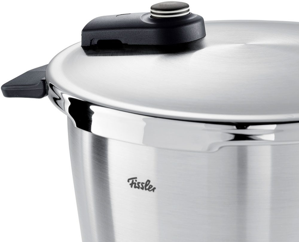 Fissler Schnellkochtopf Vitaquick® Premium, Edelstahl 18/10 (3-tlg., 1 Schnellkochtopf 3,5 L, 1 Metalldeckel, 1 Dünsteinsatz), Made in Germany, mit gelochtem Einsatz
