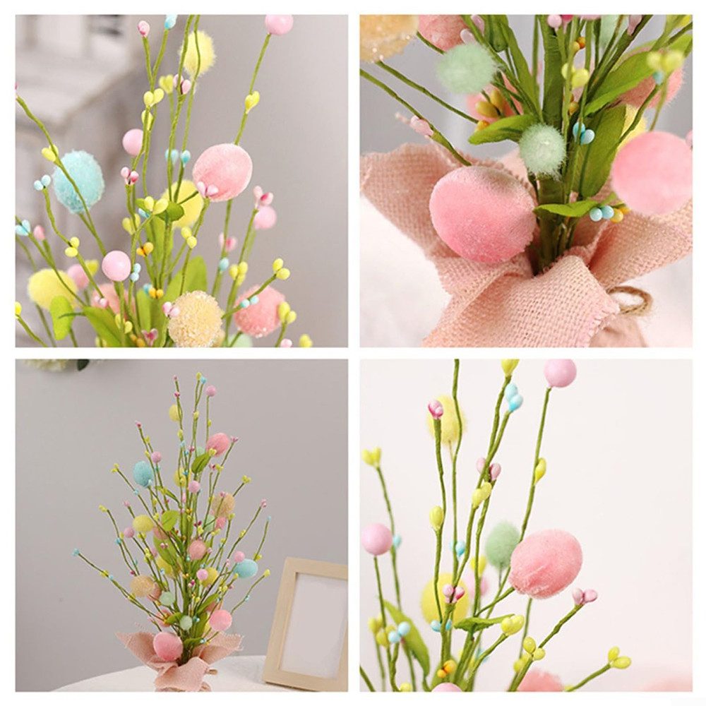 Kunstpflanze 45cm künstlicher Osterbaum, Dekorative,Tischdekoration für Zuhause, CLTYQ, Osterfigur,künstliche Pflanzen,Pflanze Ostern Blüten Hochzeit