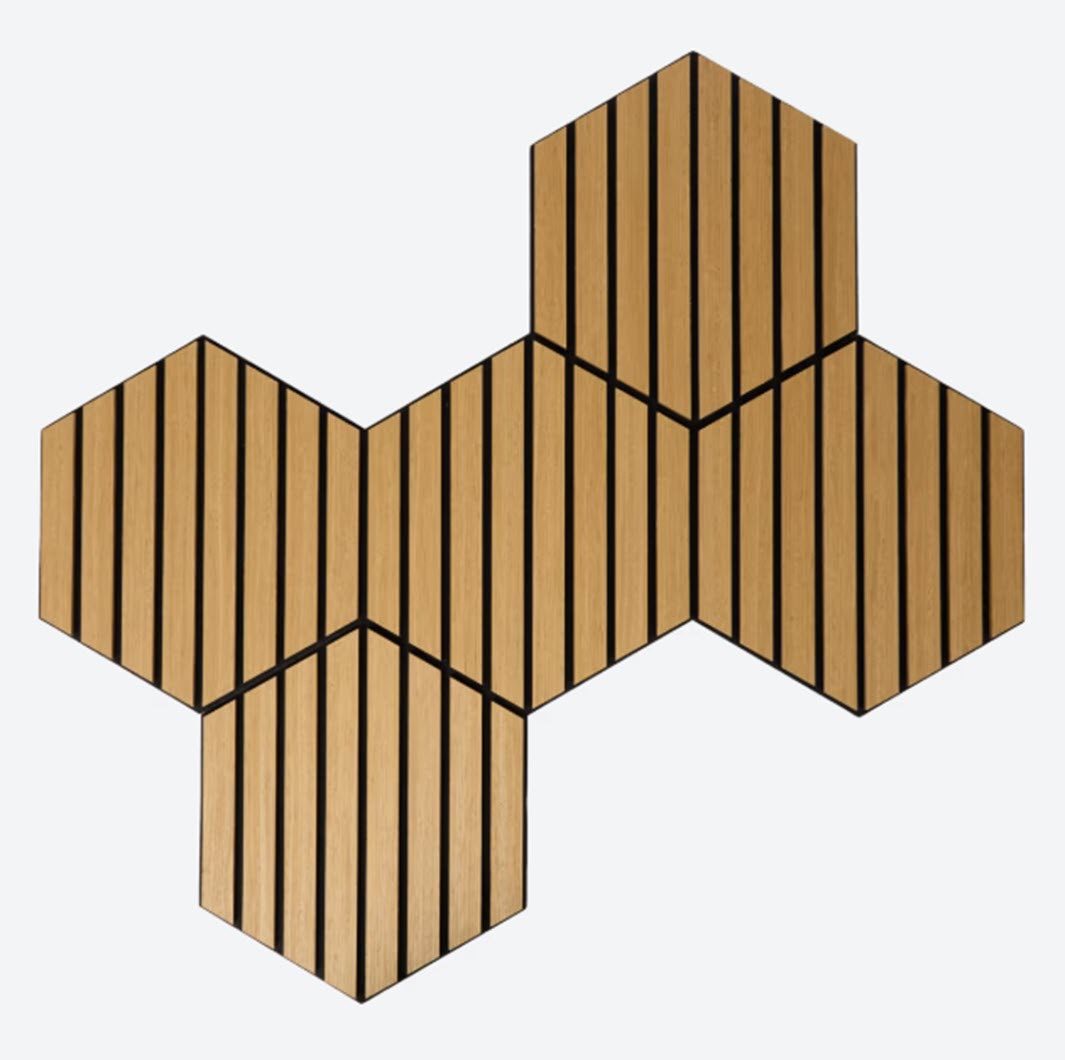Spectrum Dekorpaneele Wandpaneel Hexagon 5 Stück Holz Sechseckig 26 x 30 cm, (5-tlg)