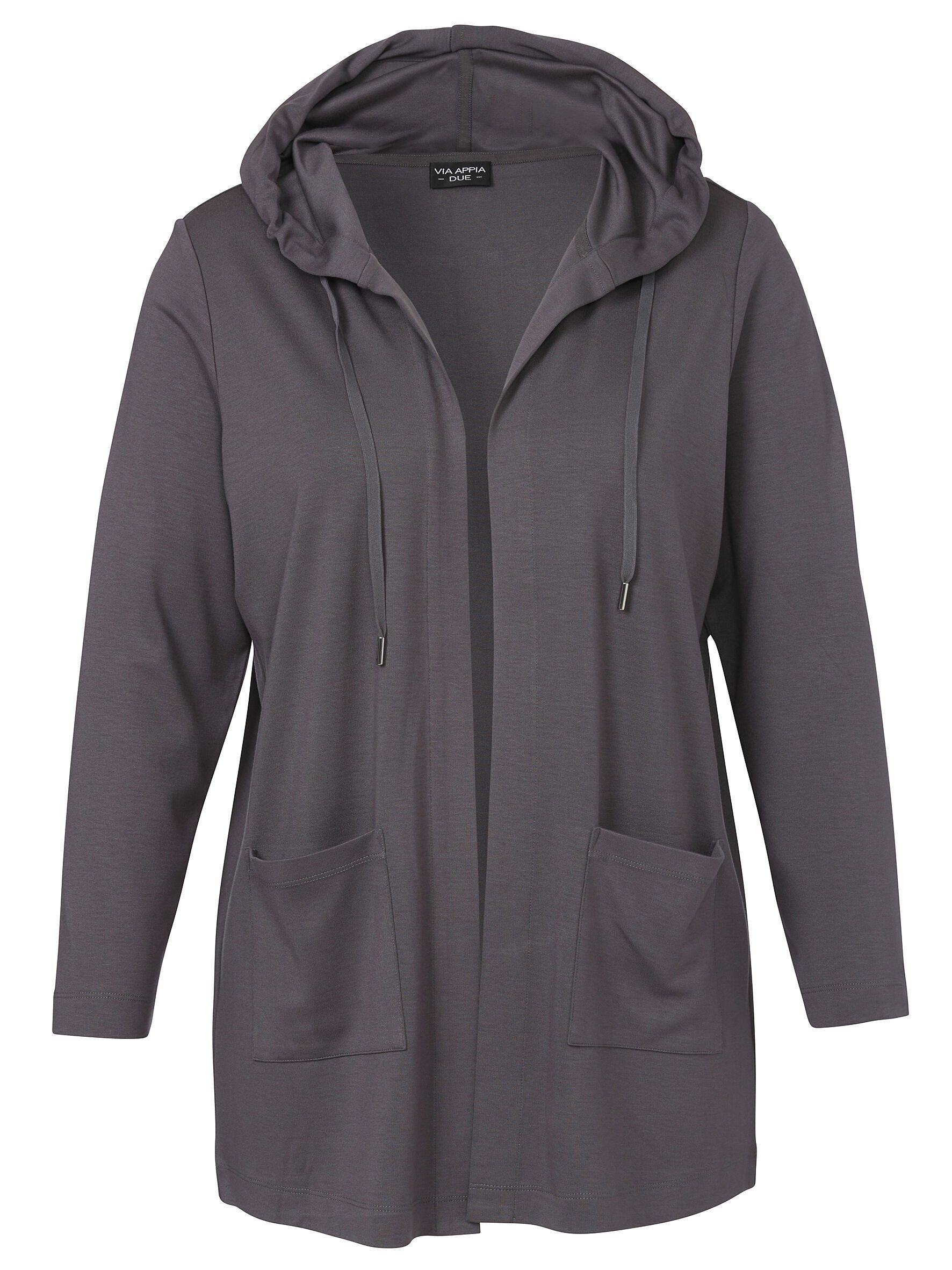 VIA APPIA DUE Kapuzenstrickjacke in unifarbenem günstig online kaufen