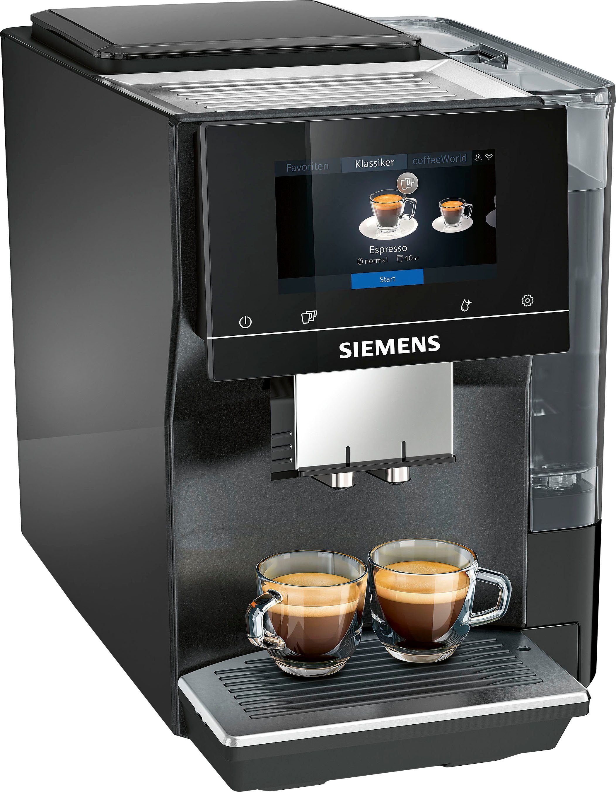 bis Profile SIEMENS classic Full-Touch-Display, Kaffeevollautomat 15 EQ700 speicherbar, TP707D06, Milchsystem-Reinigung