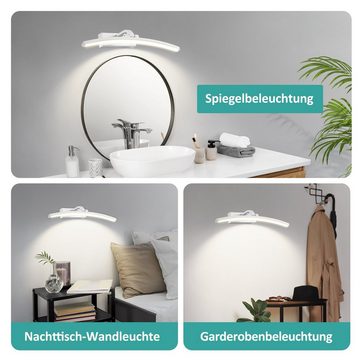 EMKE LED Spiegelleuchte Spiegellampen für das bad spiegelleuchte badezimmer 40cm, 180° drehbar spiegelleuchte led BadSpiegelschrank Beleuchtung 4000K
