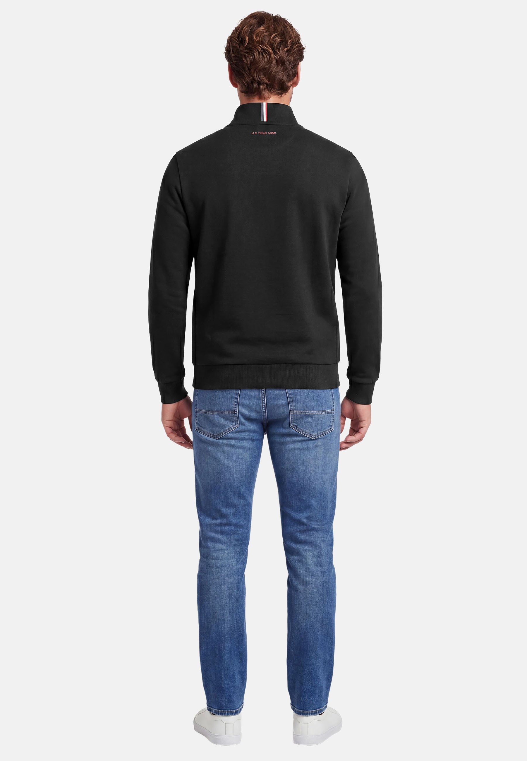 U.S. Polo Assn. Stehkragenpullover USNiico – Herren Half-Zip Pullover mit Logo-Stickerei Weiche Baumwollmischung, sportlich-elegantes Design und hoher Komfort – Bild 4 von 5