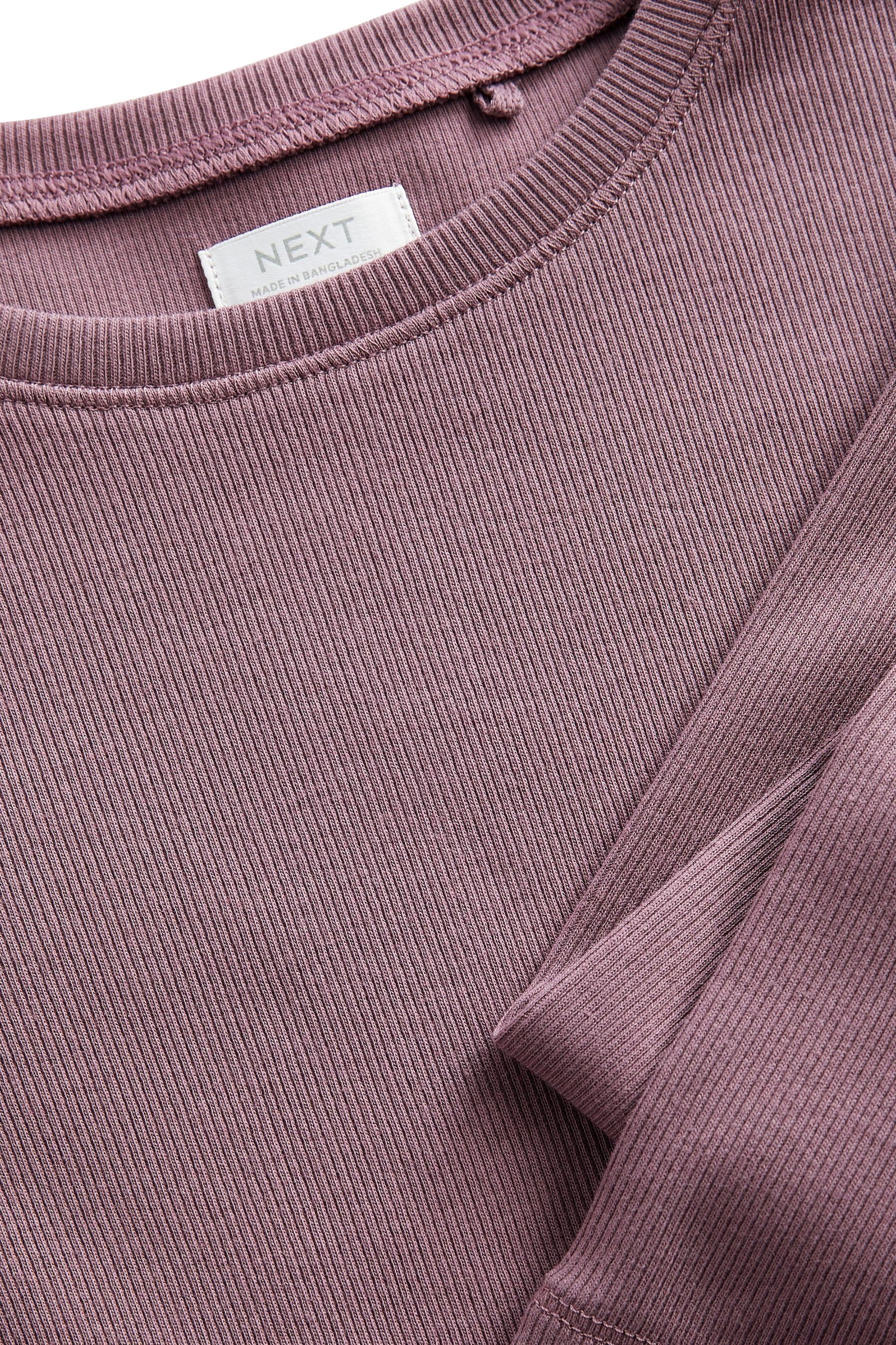 Langarmshirt Geripptes Langarmshirt (1-tlg) Next Lilac Purple