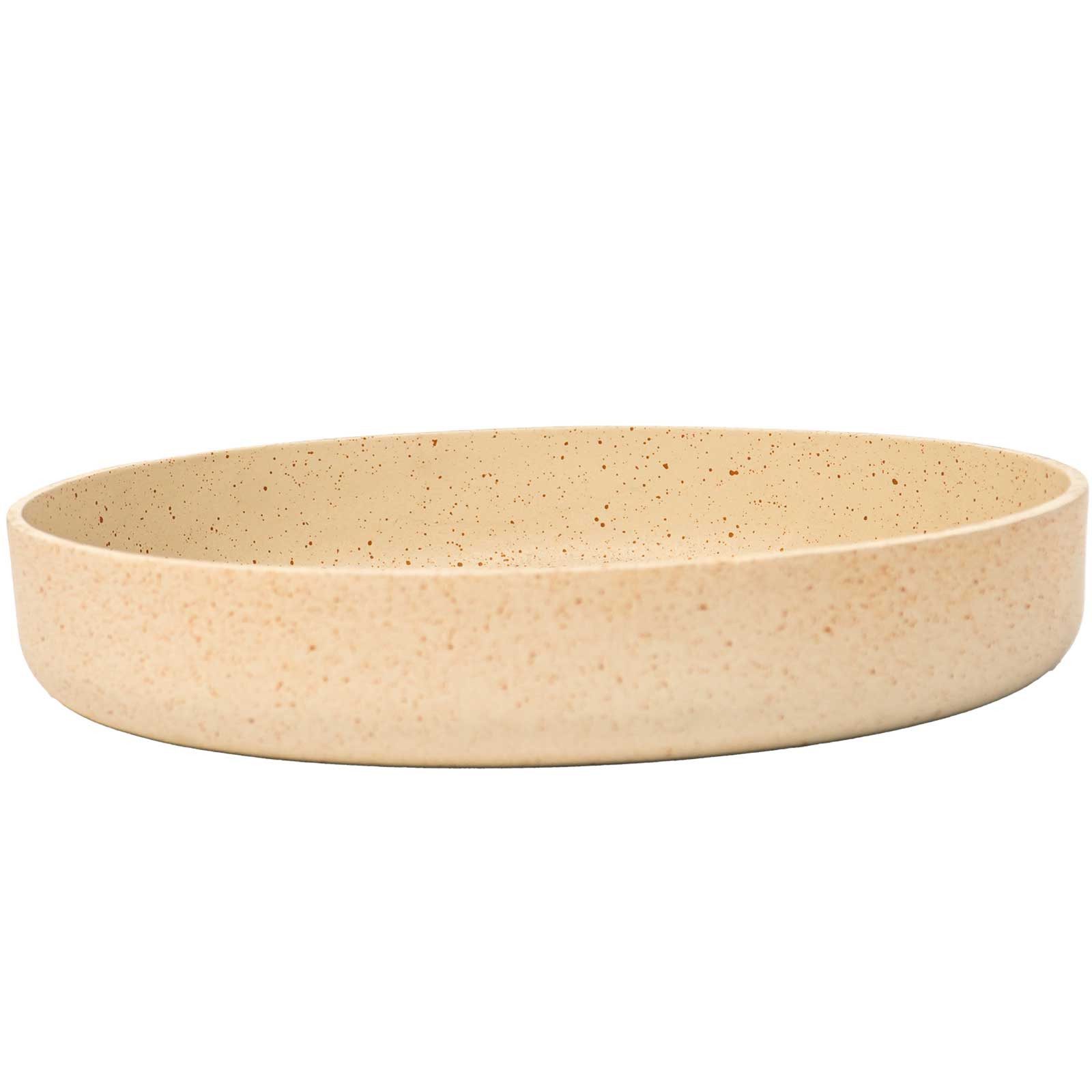 VIVANNO Pflanzschale Fiberglas ORYVEN Schale - Arbanecreme Matt Mit Muster (1 St), 30x5 cm