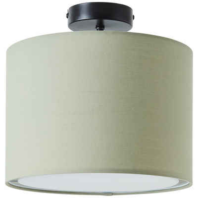 Lightbox Deckenleuchte, Deckenlampe Stoffschirm 28cm Durchmesser mit Diffusor, 1x E27 max. 52W, Metall/Textil, grün