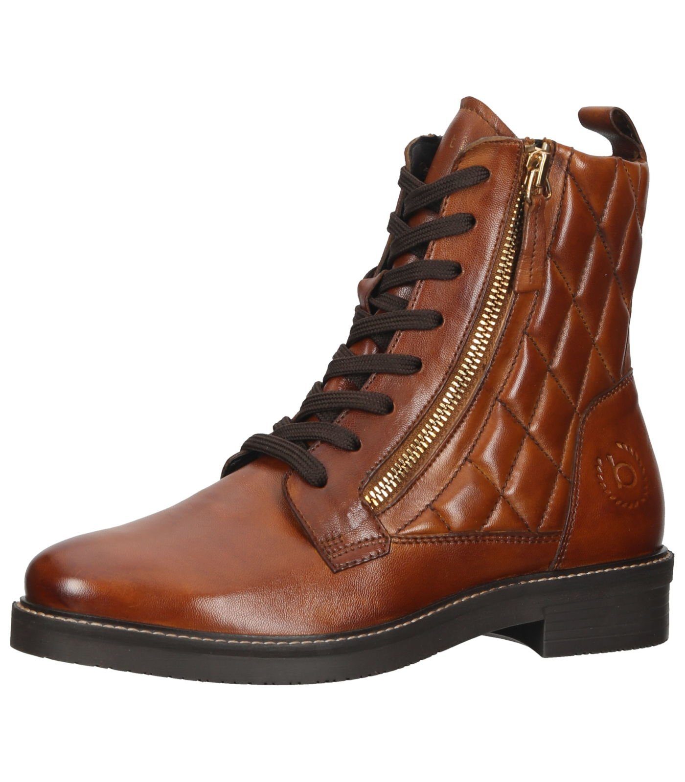 Cognac Nappaleder Schnürstiefelette Stiefelette bugatti