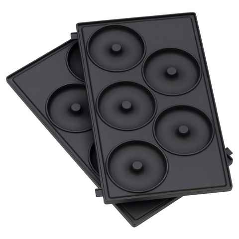 WMF Donutplatten LONO, Schwarz, 23 x 14 cm, Antihaftbeschichtet, Aluminiumguss, (Set, 2-St), für WMF Snack Master der Serie Lono