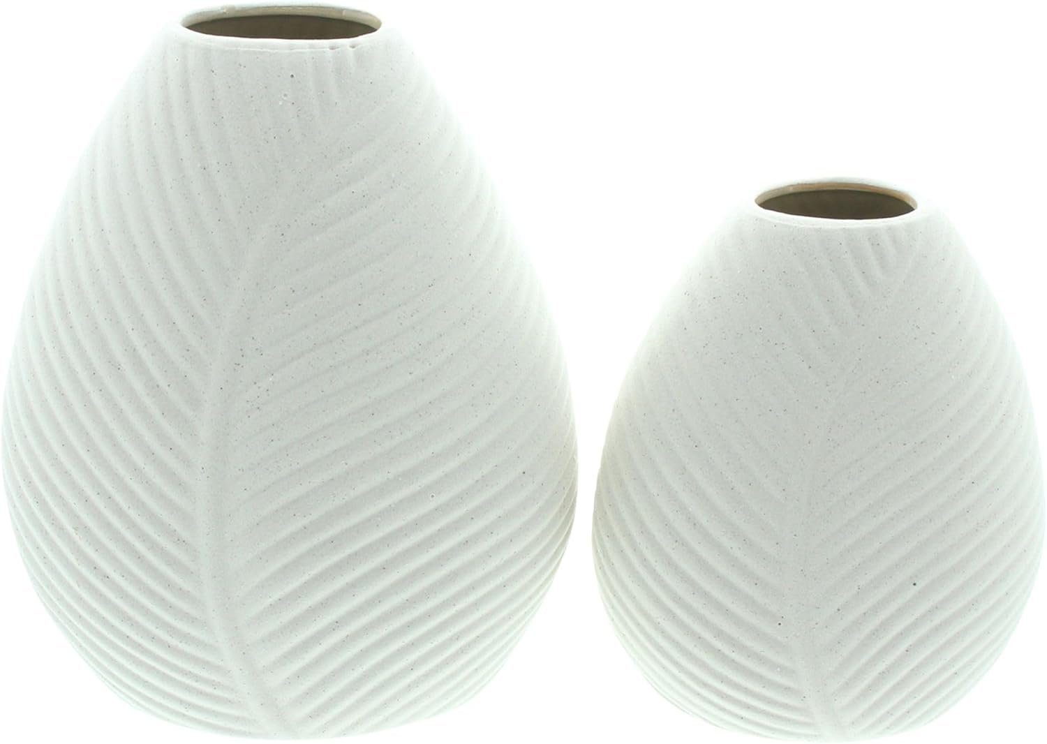 Dekoleidenschaft Tischvase "Blattstruktur" aus Porzellan, beige, Vase, Deko günstig online kaufen